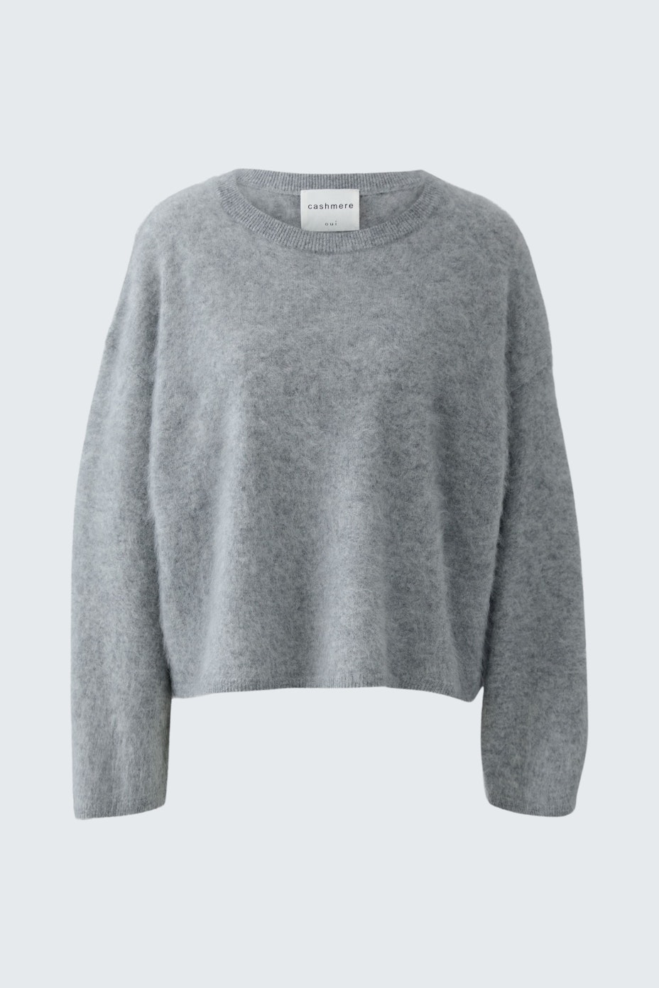 Casual women's pullover: Soft gray, relaxed fit, perfect for everyday wear.