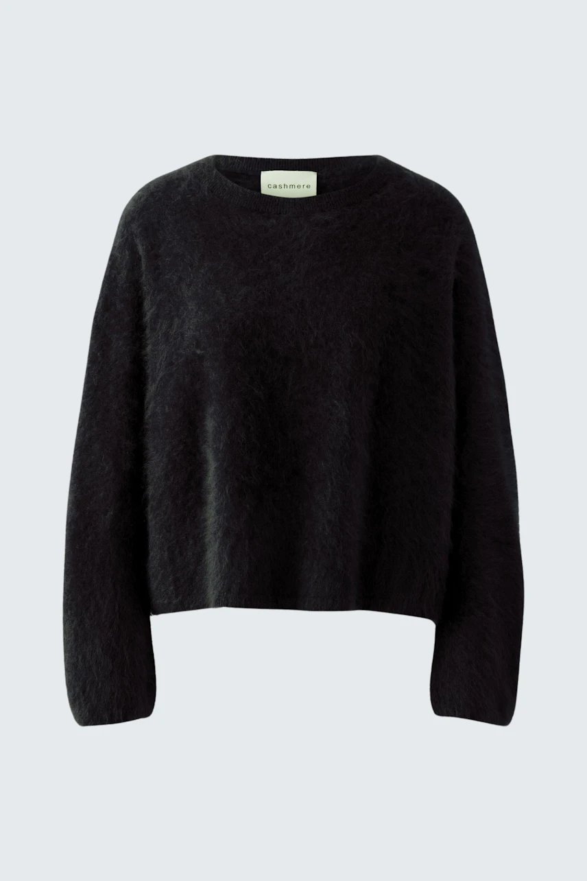 Damen-Pullover in Schwarz: Weicher, lässiger Schnitt für einen entspannten Look.