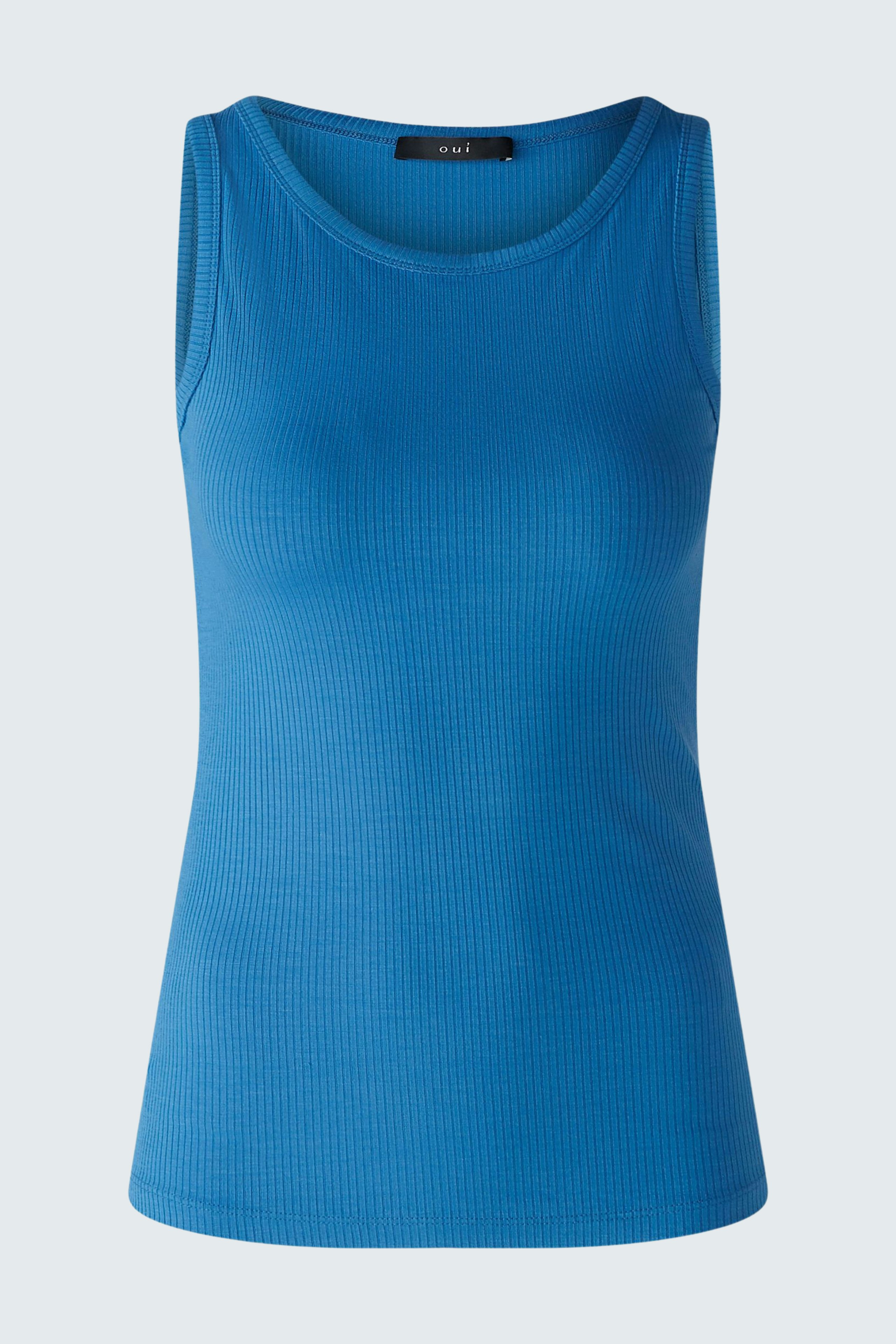 Bequemes Damen-Top in Blau: Trägerloses Design, ideal für lässige Outfits und warme Tage.