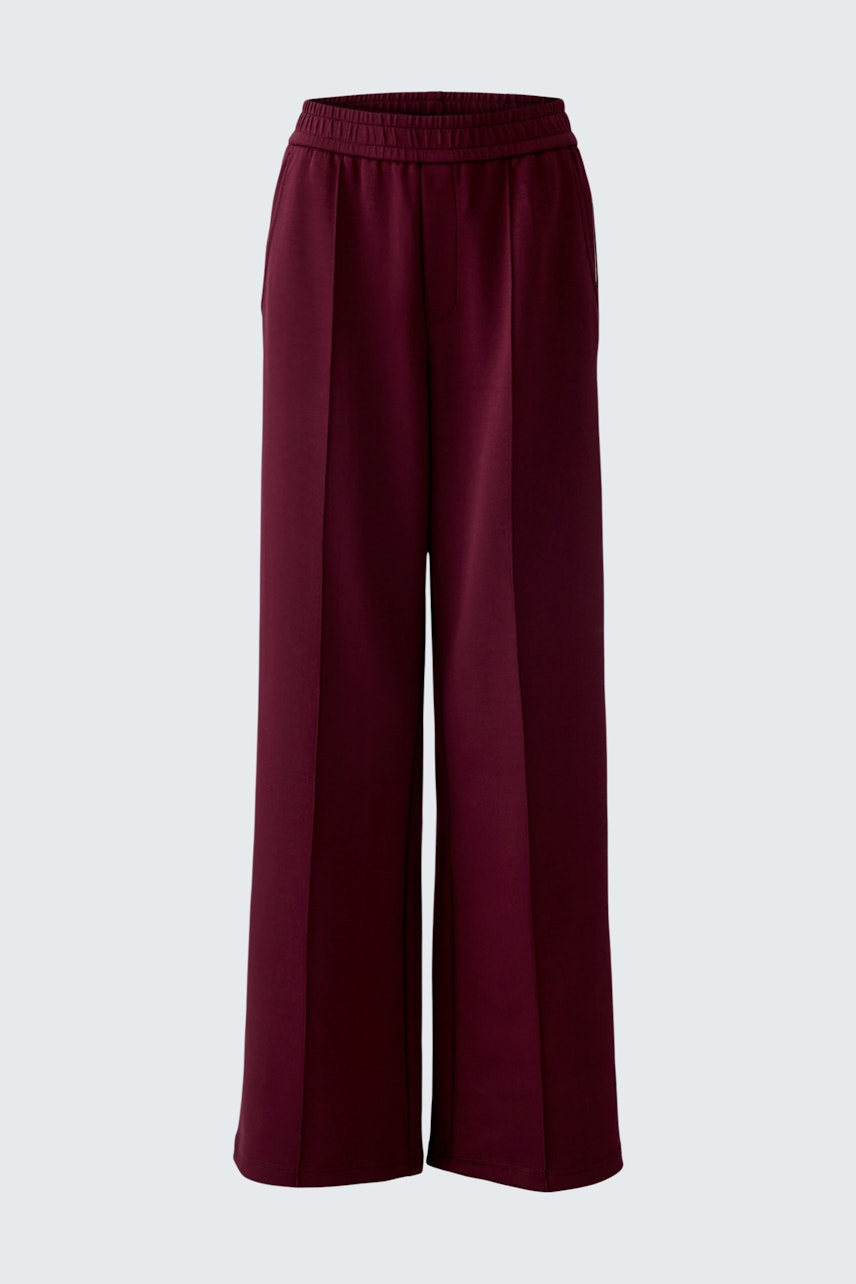 Bequeme Damen-Jogger in Bordeauxrot mit weitem Schnitt und elastischem Bund für lässige Outfits.