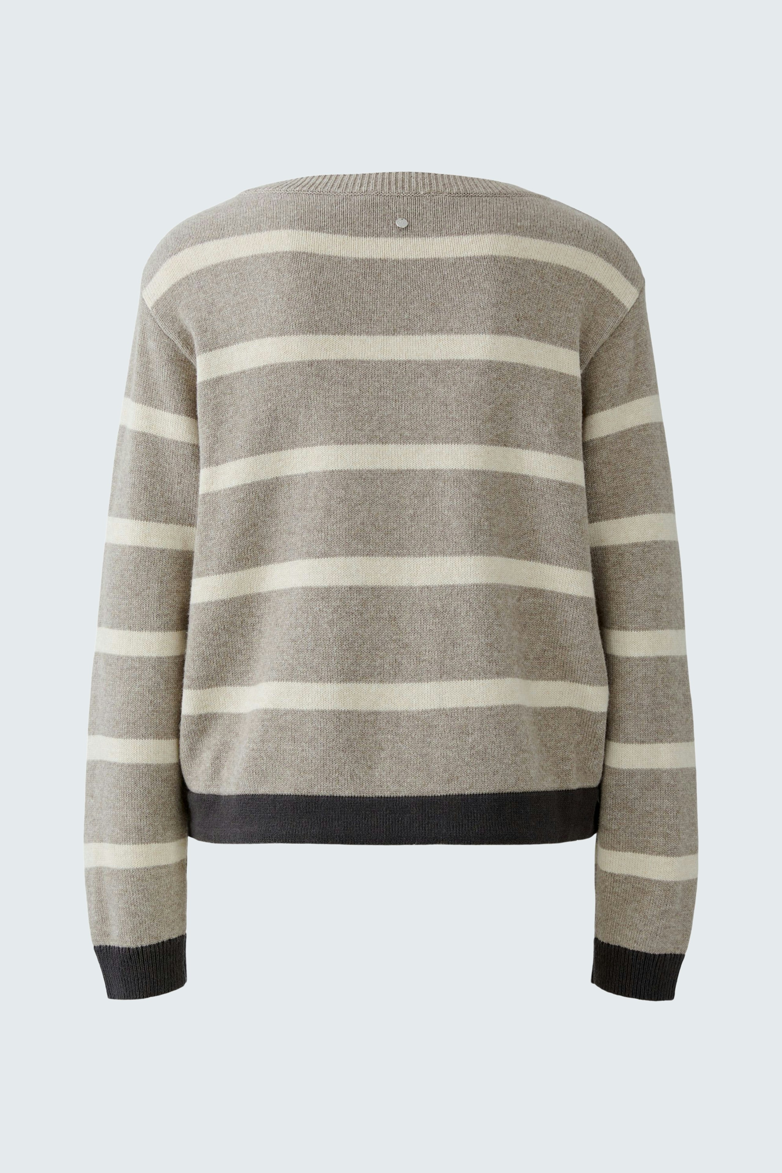 Bequemer Damen-Pullover in Beige mit breiten Streifen, lässig geschnitten und ideal für den Alltag.