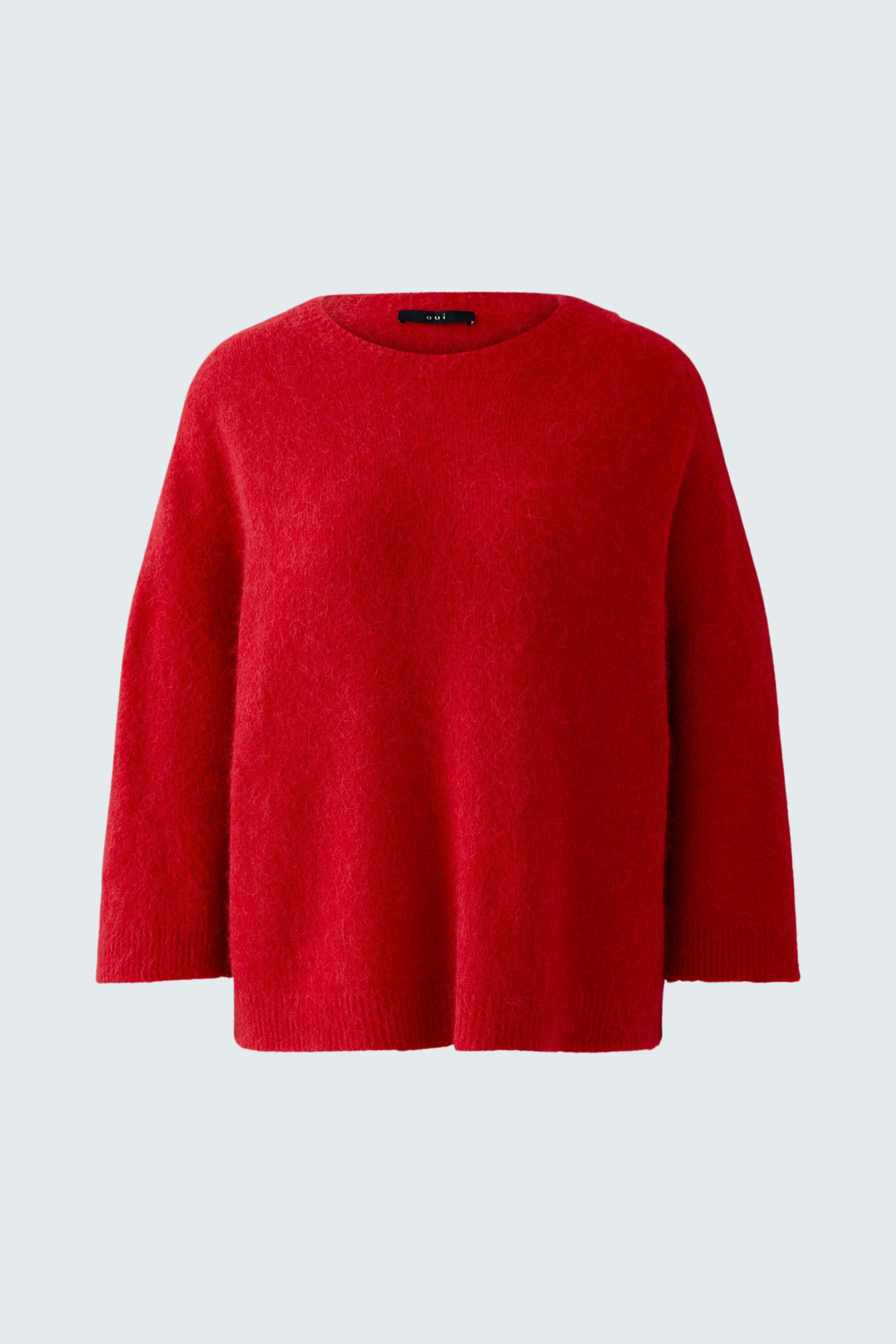 Cozy red pullover: A soft, relaxed fit pullover perfect for casual wear.