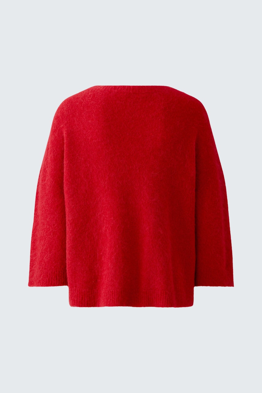 Roter Damen-Pullover mit weitem Schnitt und langen Ärmeln, ideal für lässige Outfits.