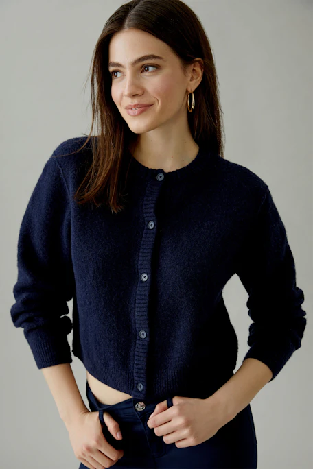 ILAYA Knitted cardigan - darkblue
