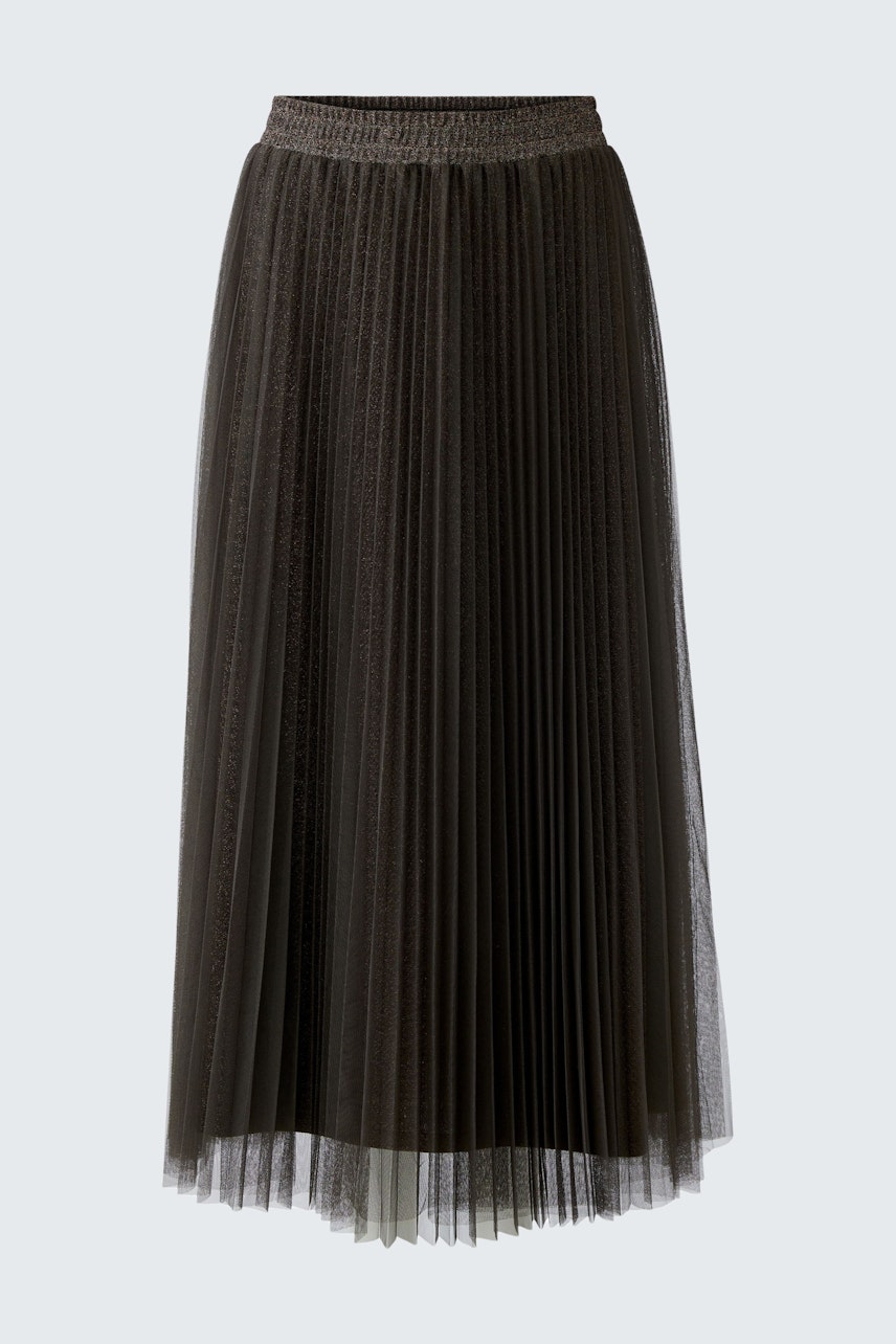 Damen-Plisseerock: Dunkelbrauner, schwingender Rock mit feinen Falten für einen lässigen Look.