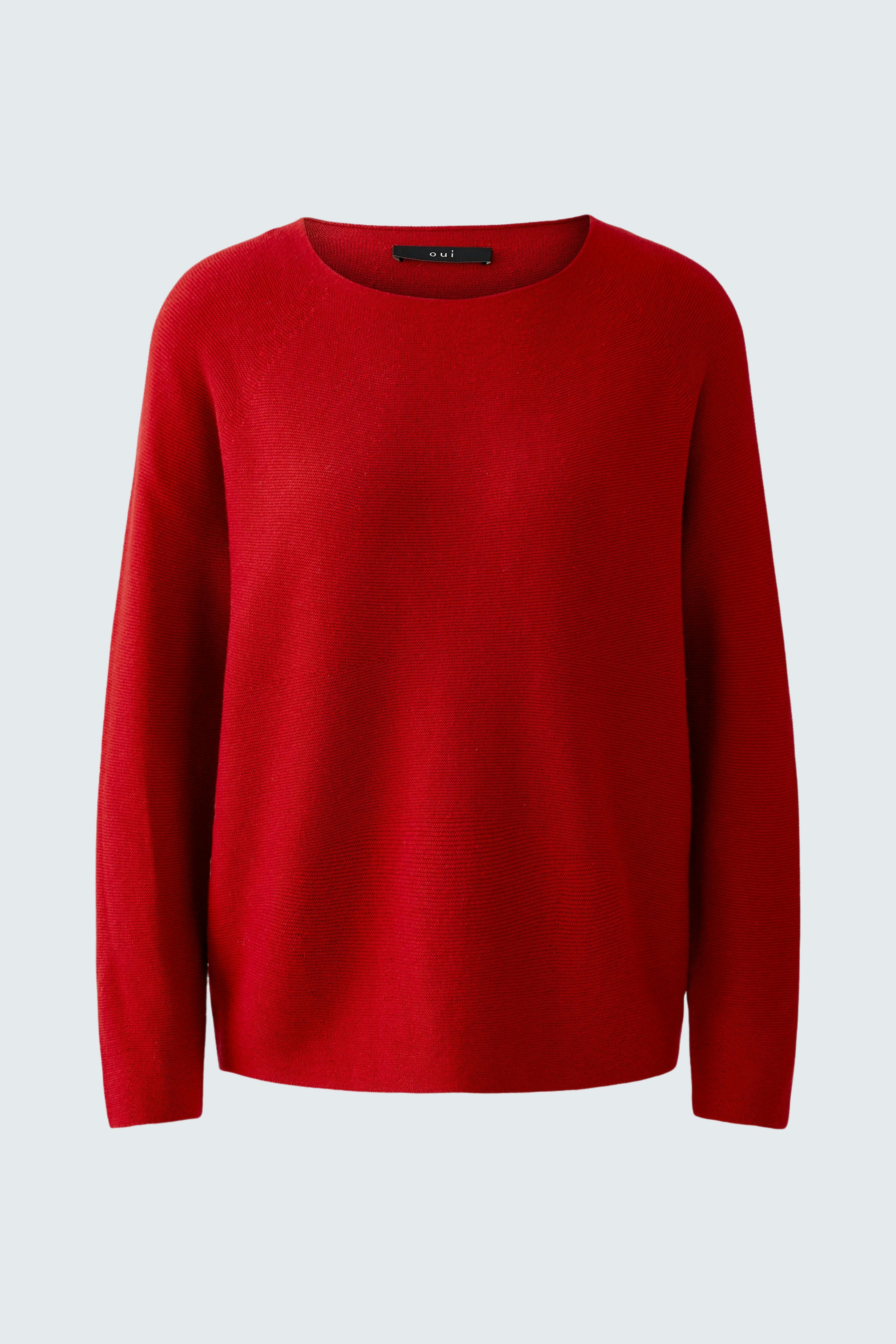 Roter Damen-Pullover mit Rundhalsausschnitt, lässig und bequem für den Alltag.