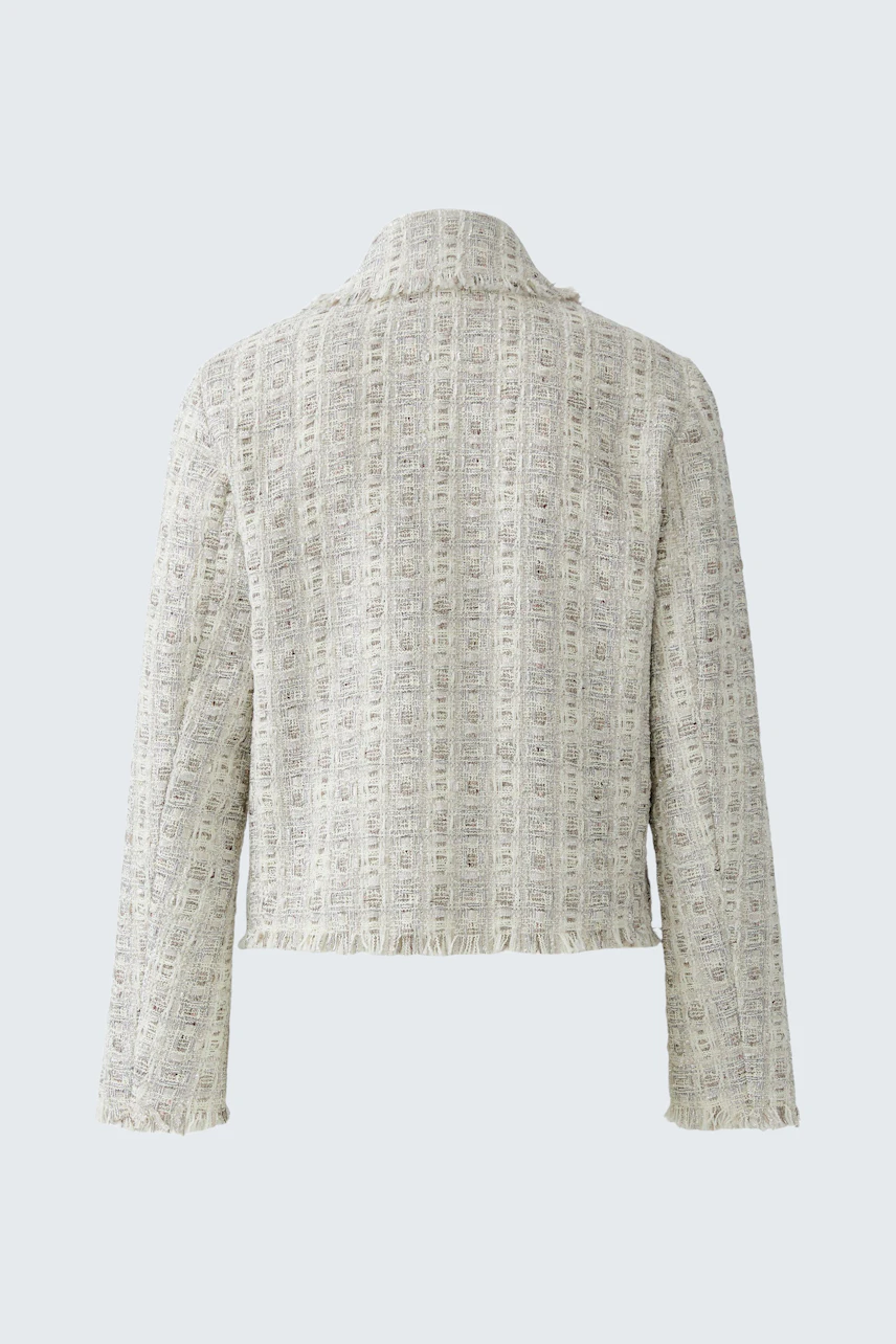 Damen-Jacke:  helle, strukturierte Jacke mit lässigem Schnitt.
