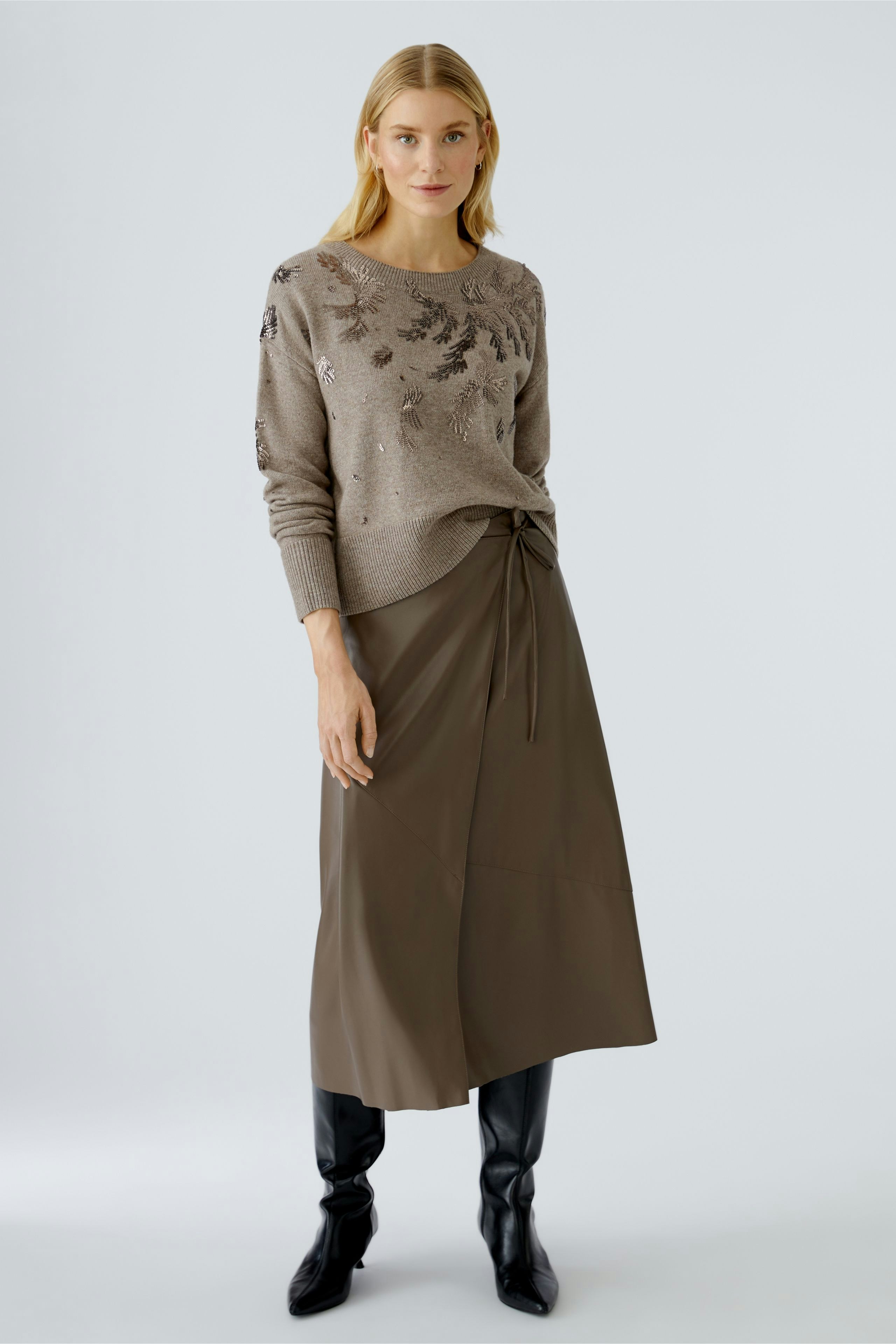 Wrap skirt - taupe