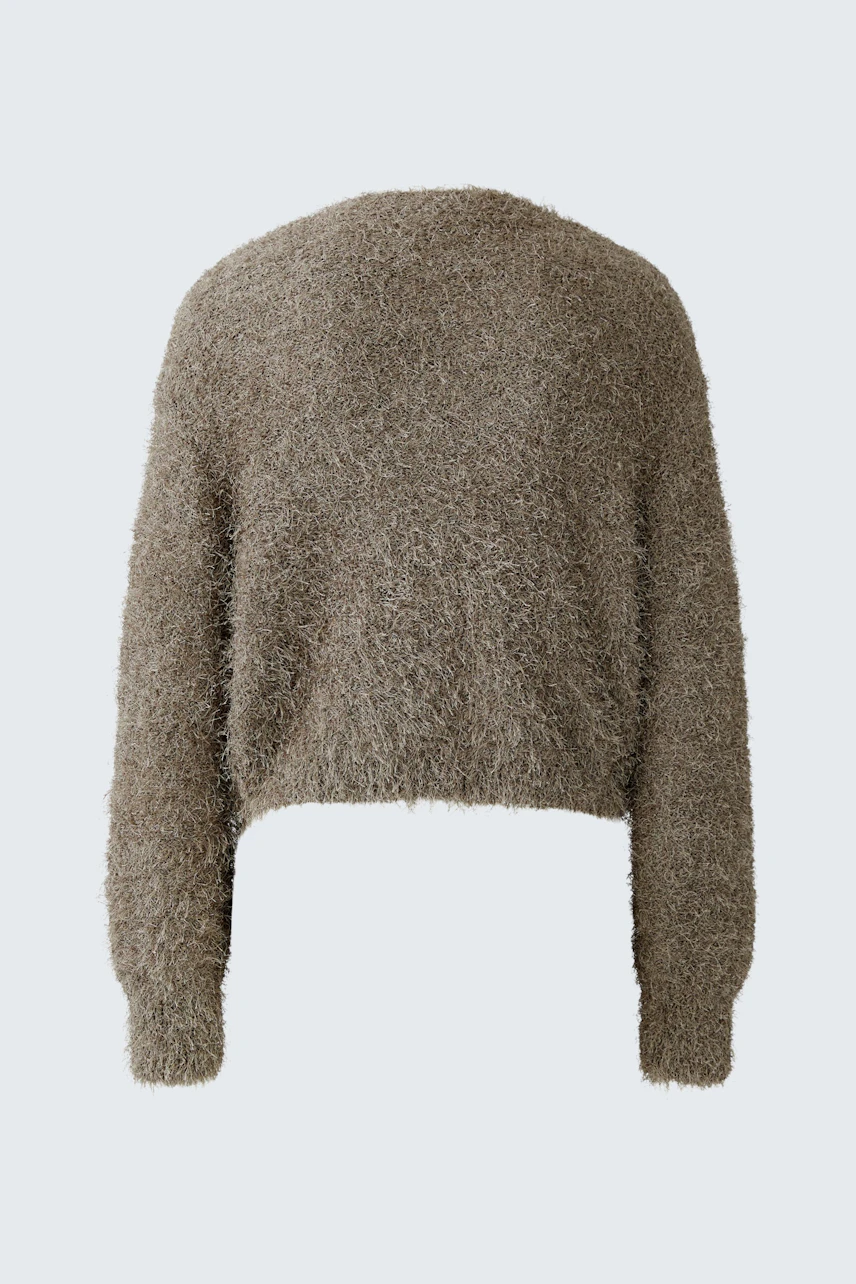 Bequeme Damen-Strickjacke in sanften Erdtönen, ideal für lässige Outfits.