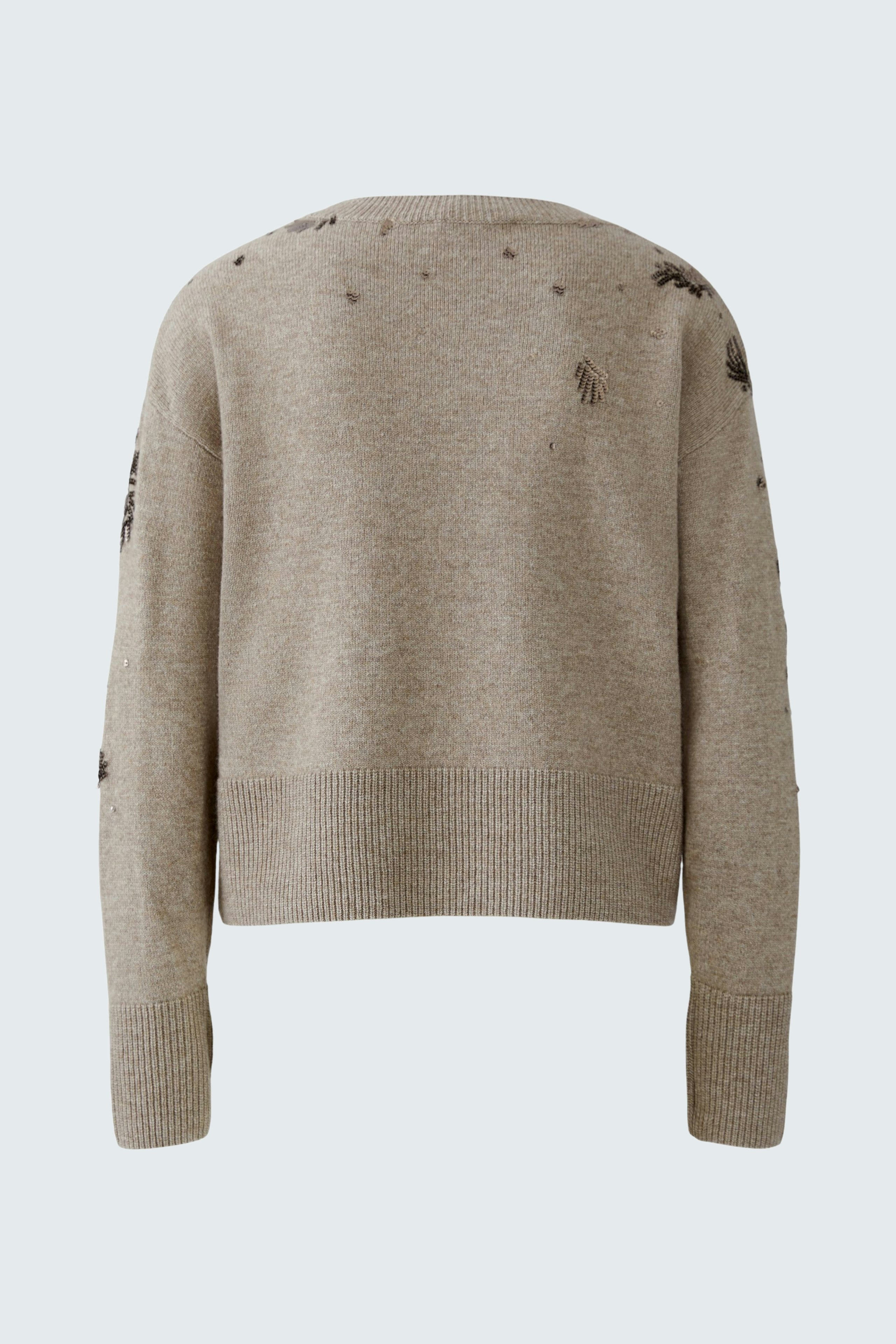 Bequemer Damen-Pullover in Beige mit lässigem Schnitt und dezenten Details auf der Rückseite.