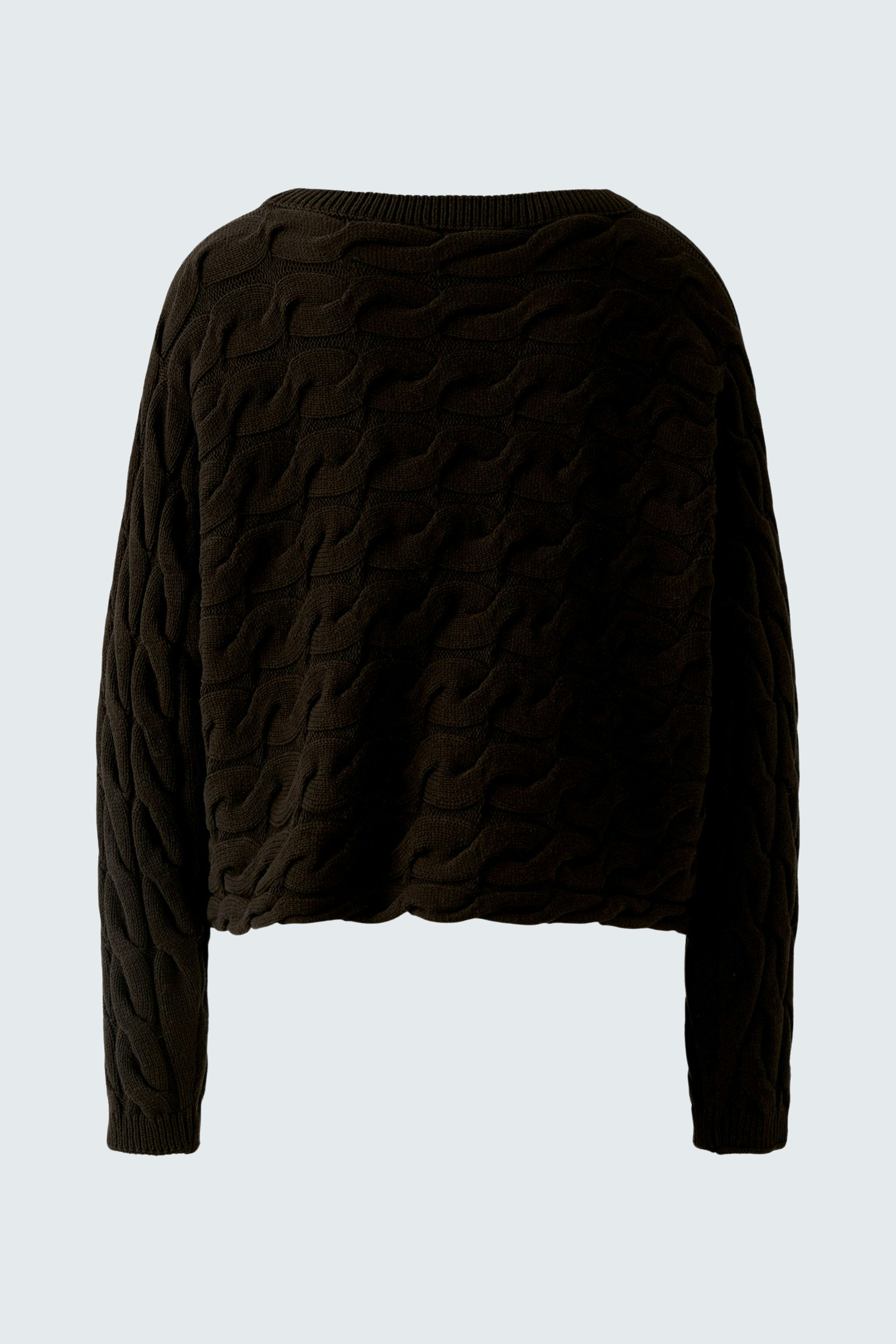 Casual women's pullover: Black textured pullover with a relaxed fit, perfect for everyday wear.