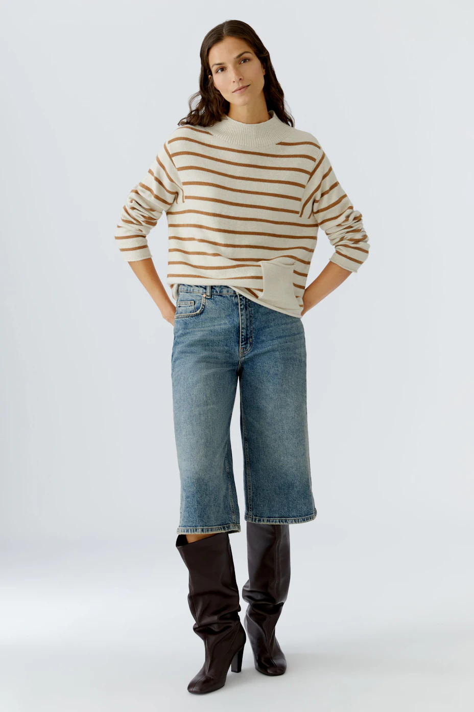 Pullover - offwhite camel