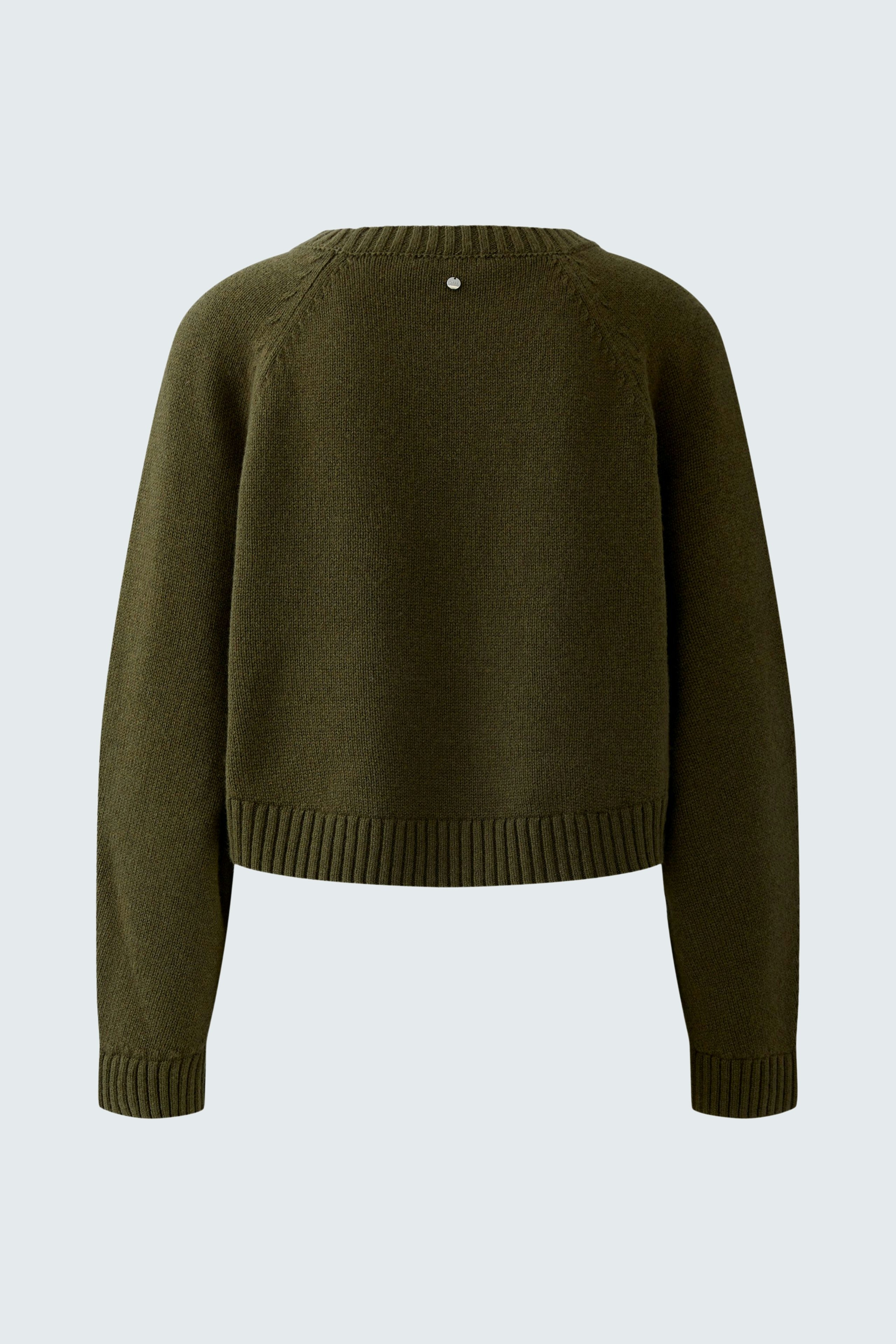 Casual women's pullover in dark green, featuring a simple back design and comfortable fit.