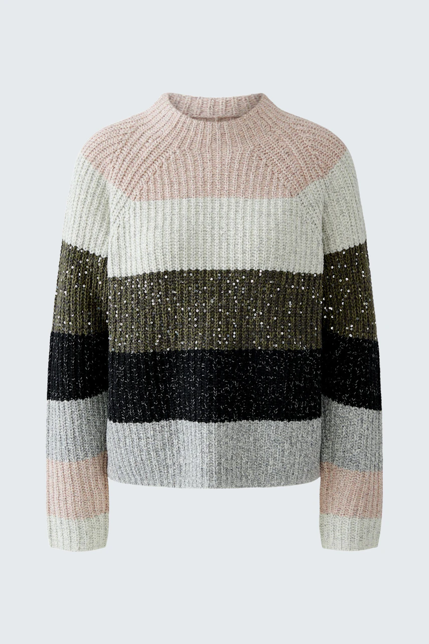 Gemusterter Damen-Pullover in sanften Farben, lässig und bequem, ideal für den Alltag.