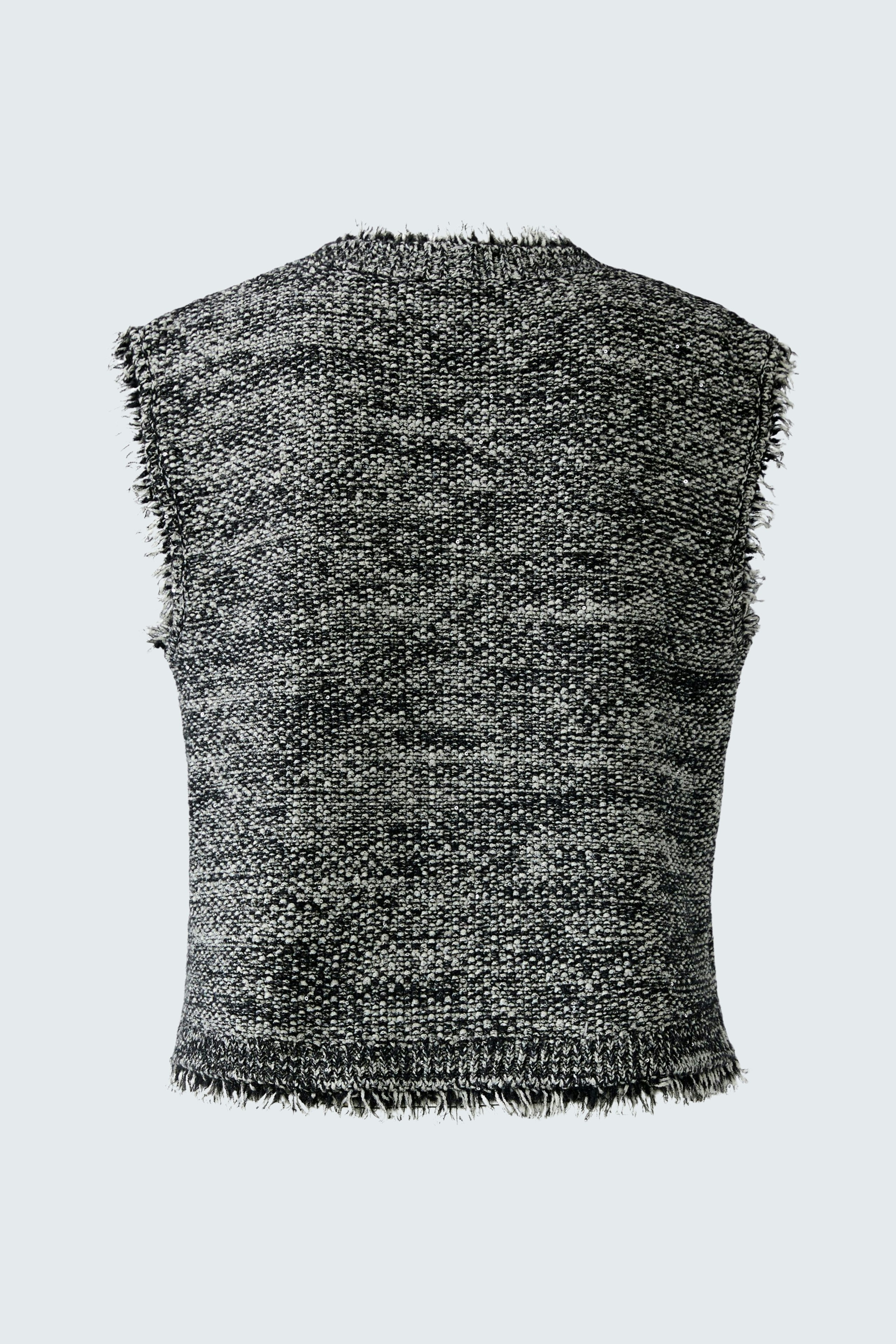 Casual women's pullover vest in gray with a textured finish, perfect for layering.