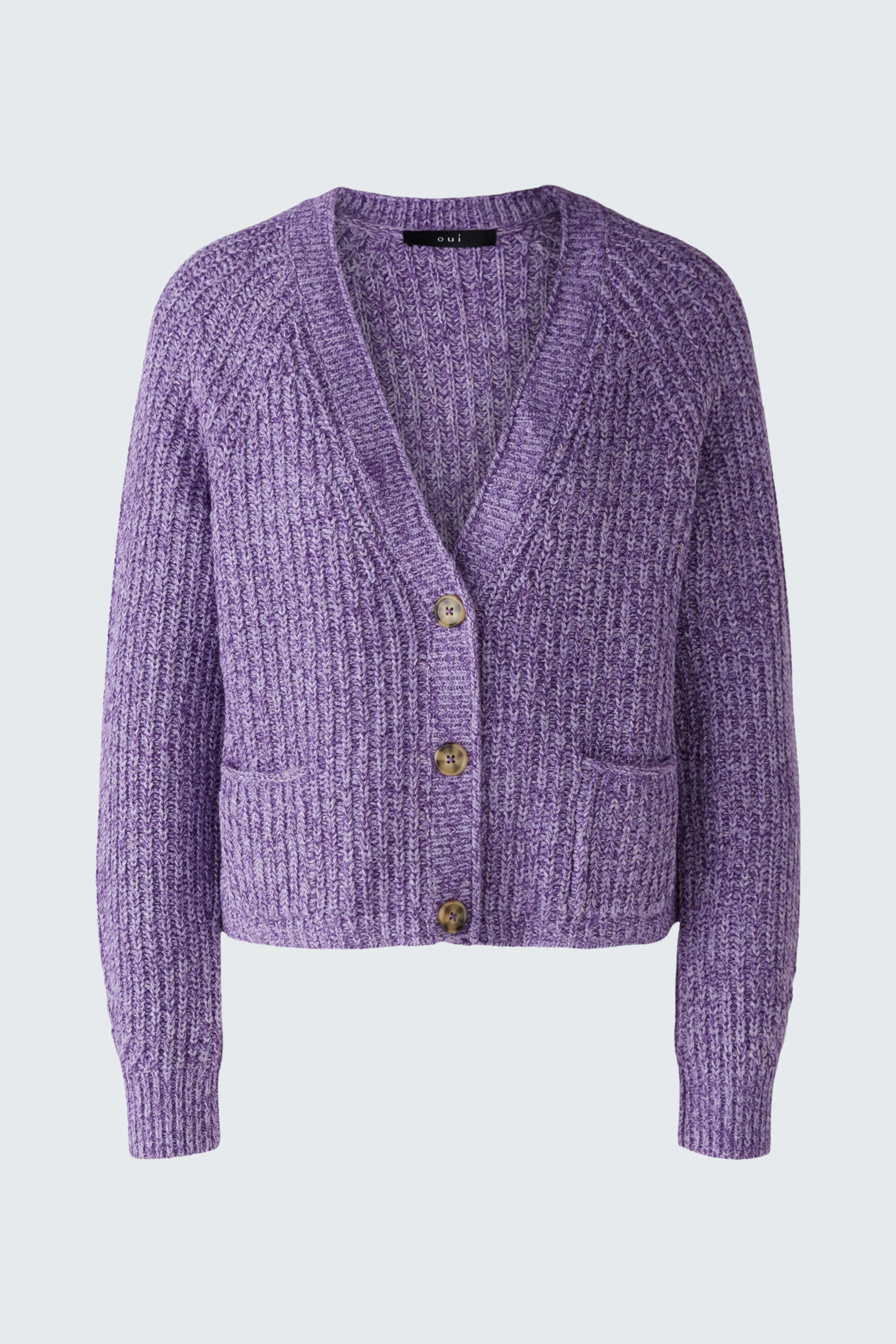 LAFONYA Knitted cardigan - darkviolett violett