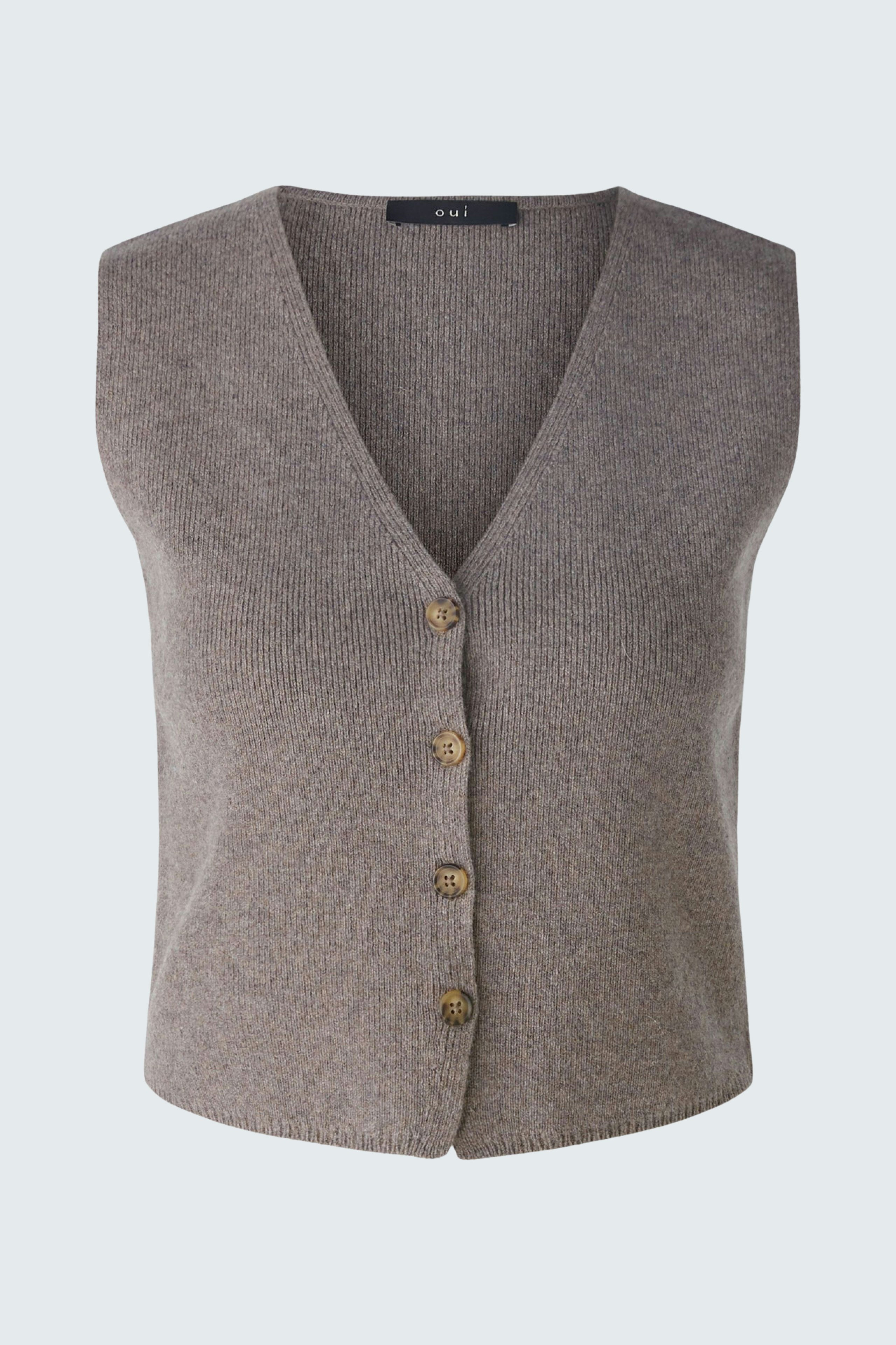Bild 1 von Knitted waistcoat - smoky taupe in smoky taupe | Oui
