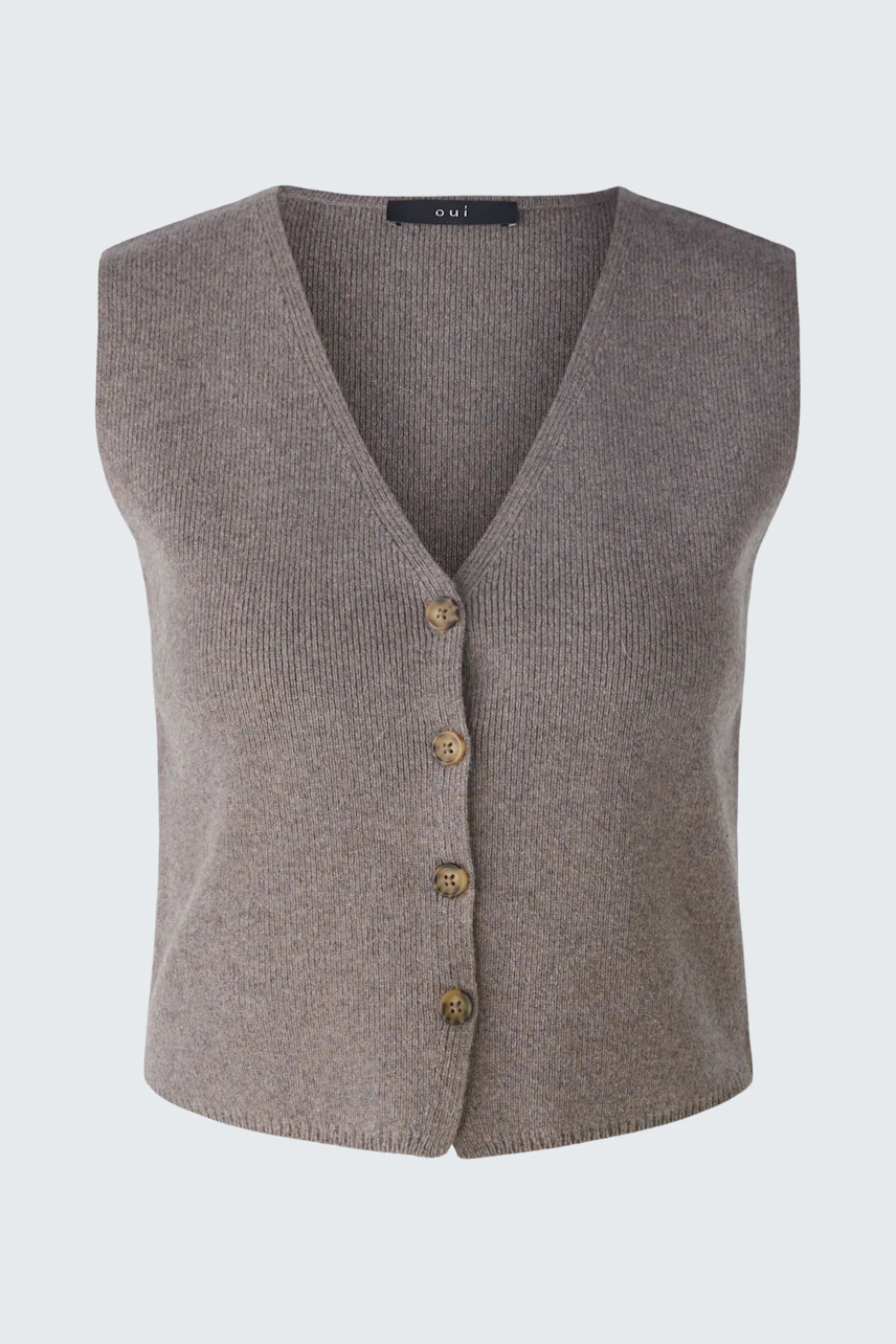 Bild 1 von Strickweste - smoky taupe in smoky taupe | Oui