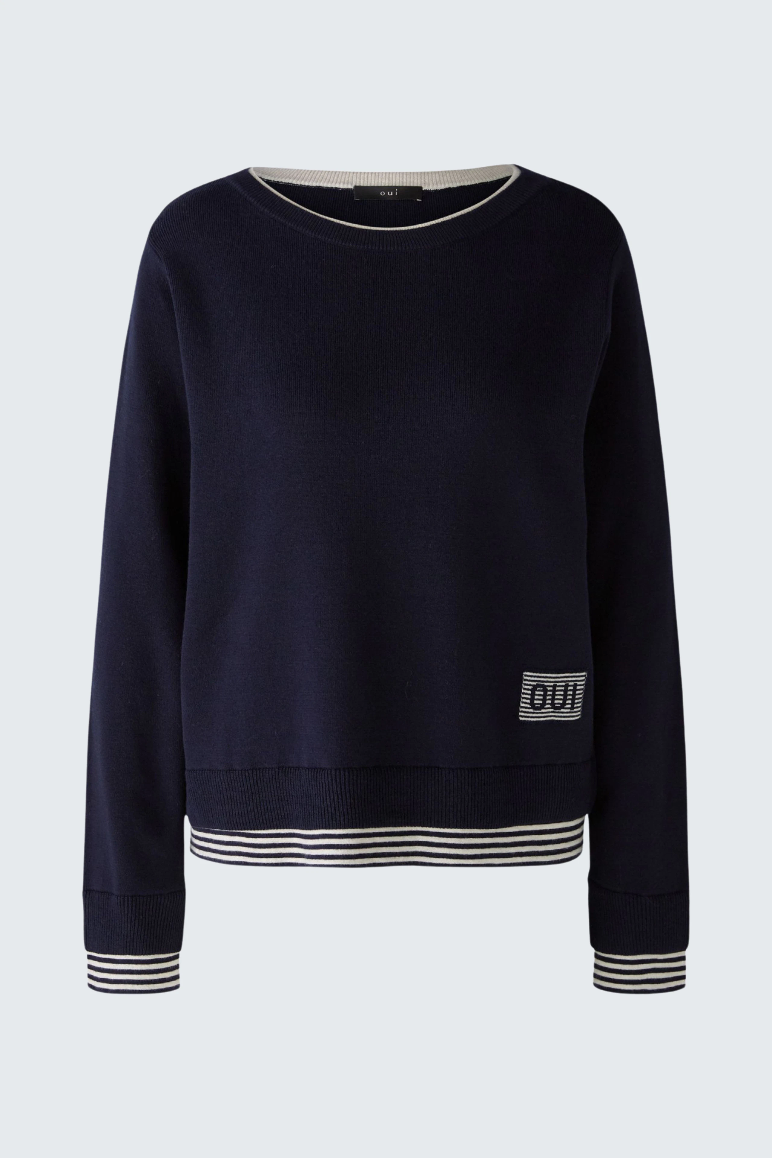 LEEZA Pullover - darkblue white