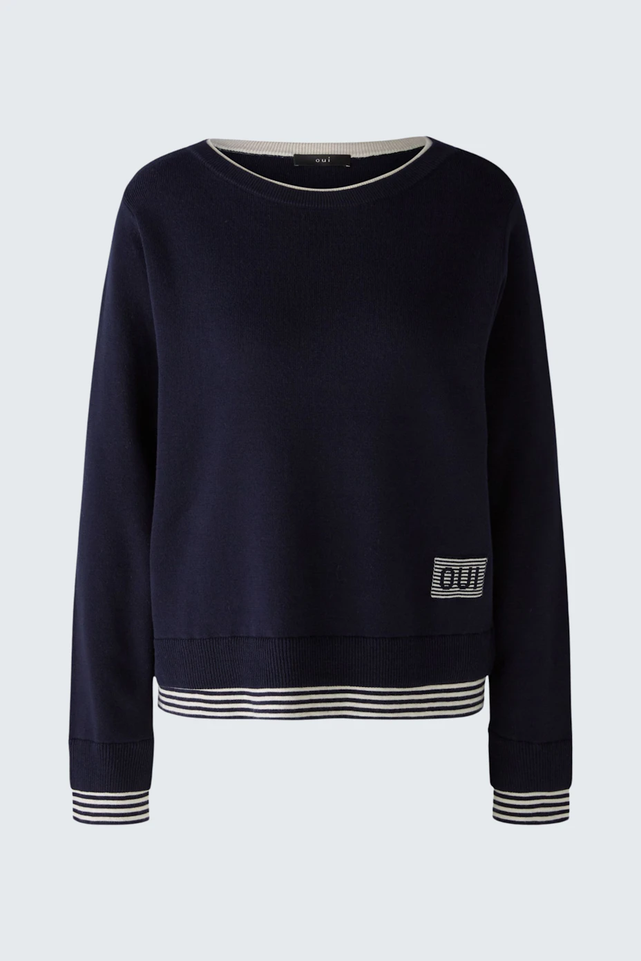 LEEZA Pullover - dark blue white