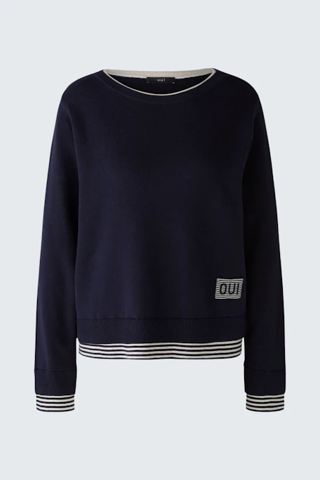 LEEZA Pullover - darkblue white