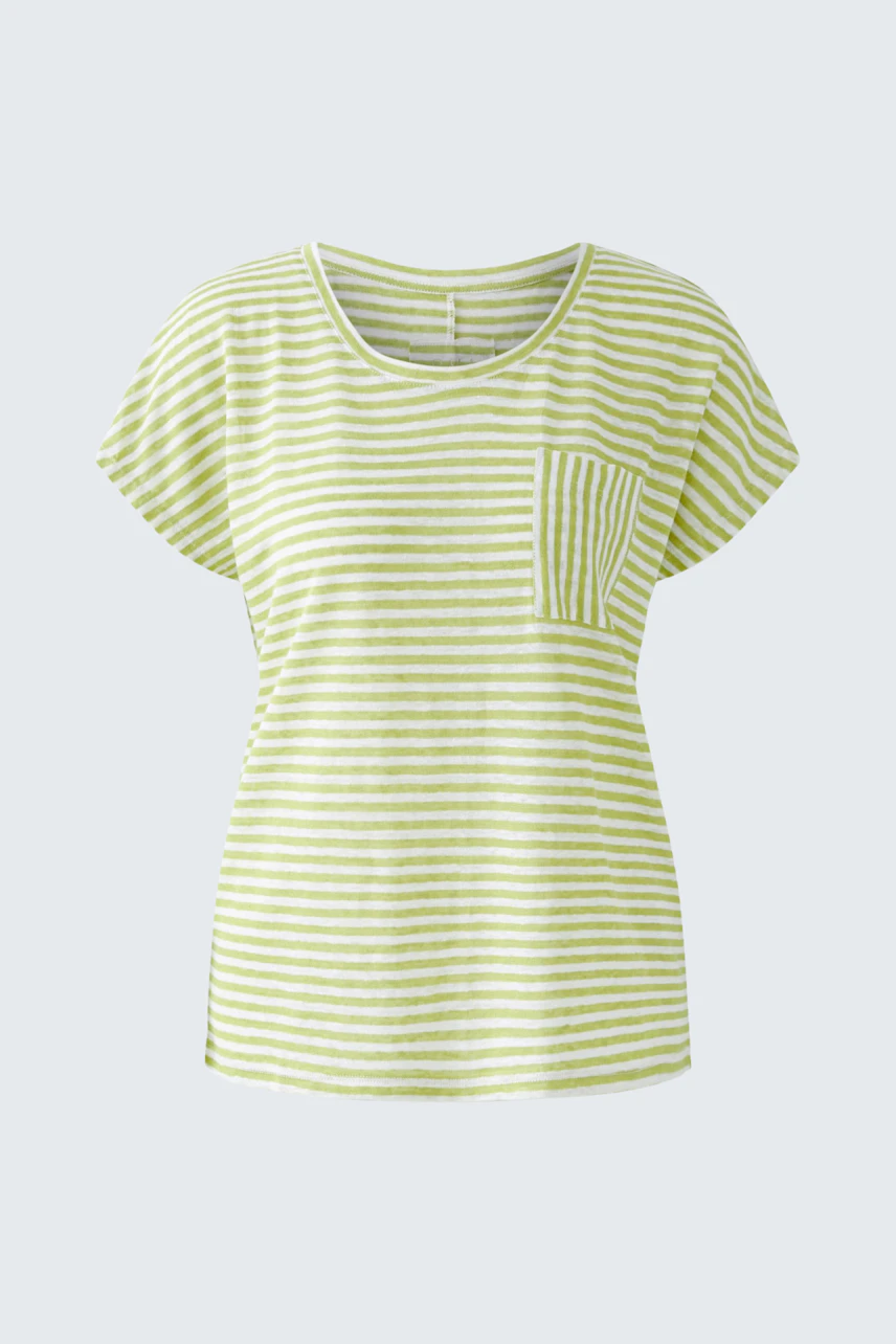 Bild 5 von Leinen T-Shirt - light green white in light green white | Oui