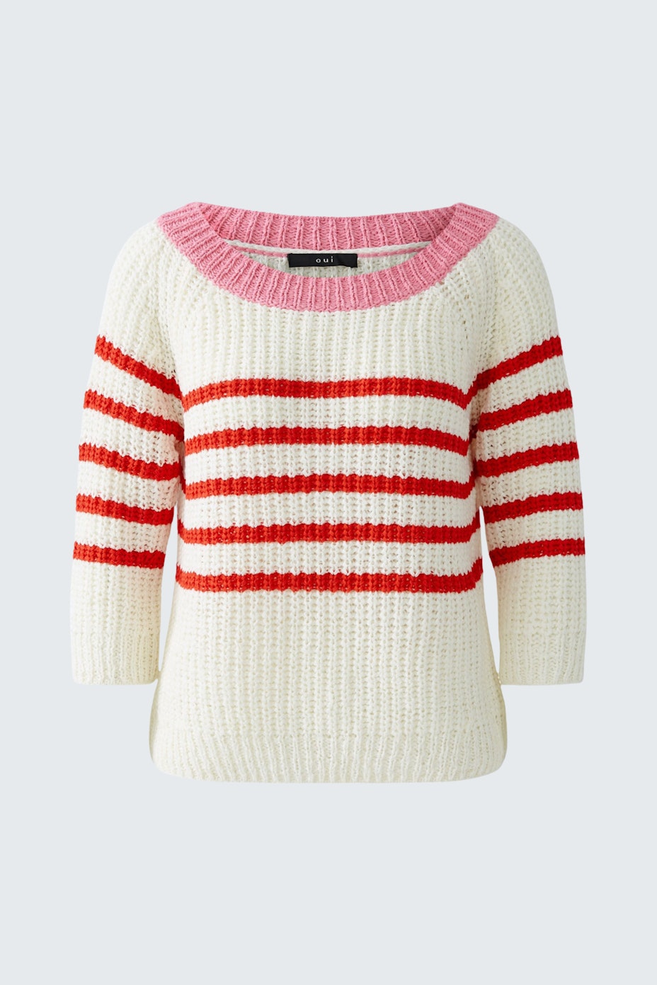 Pullover - white red