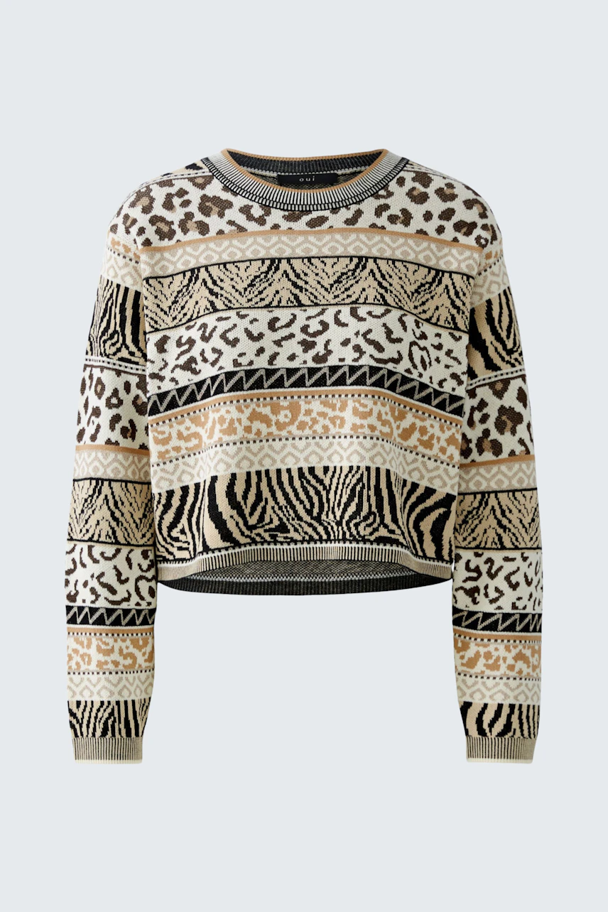 Image 7 of pullover - offwhite black in offwhite black | Oui