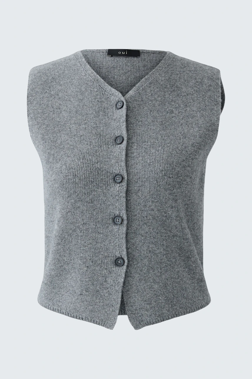 Bild 7 von Knitted waistcoat - graphite in graphite | Oui