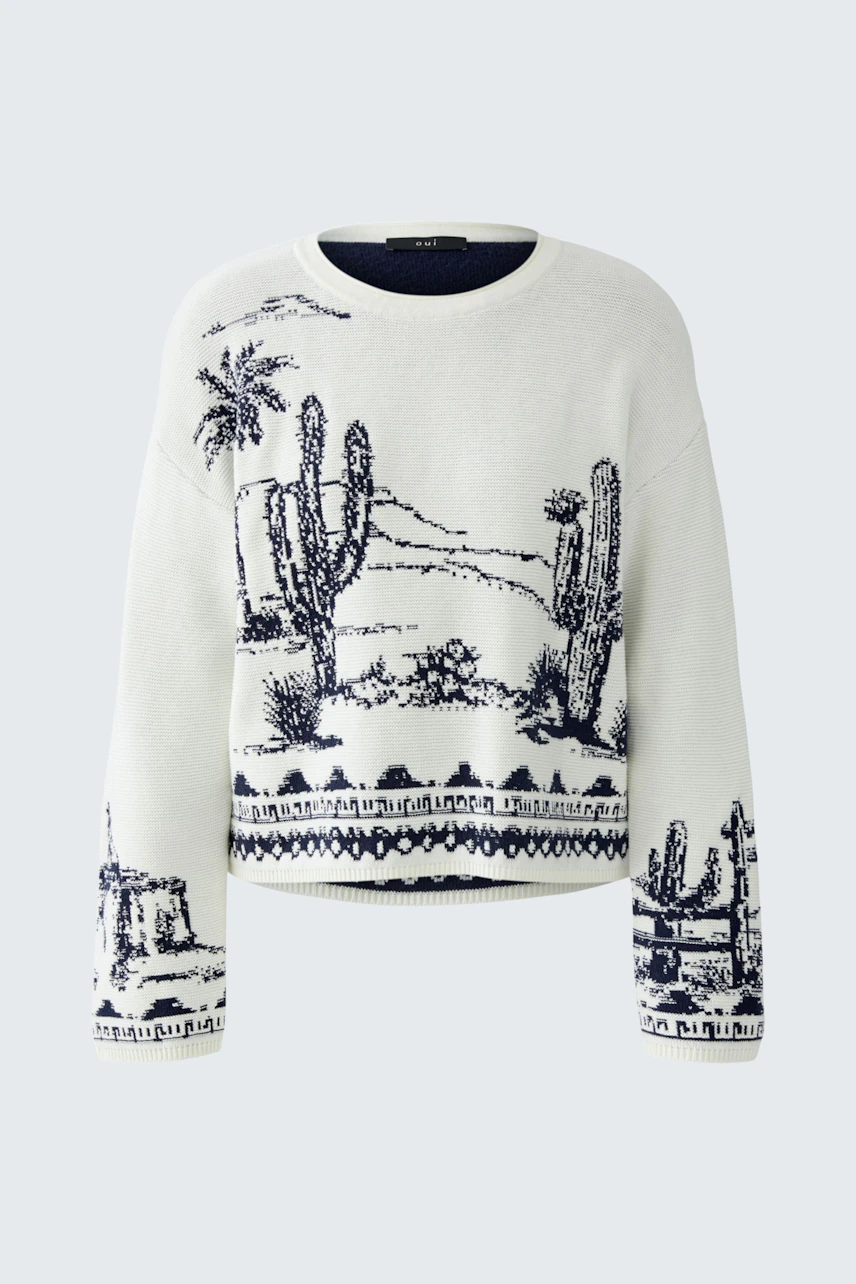 Image 6 of pullover - white blue in white blue | Oui