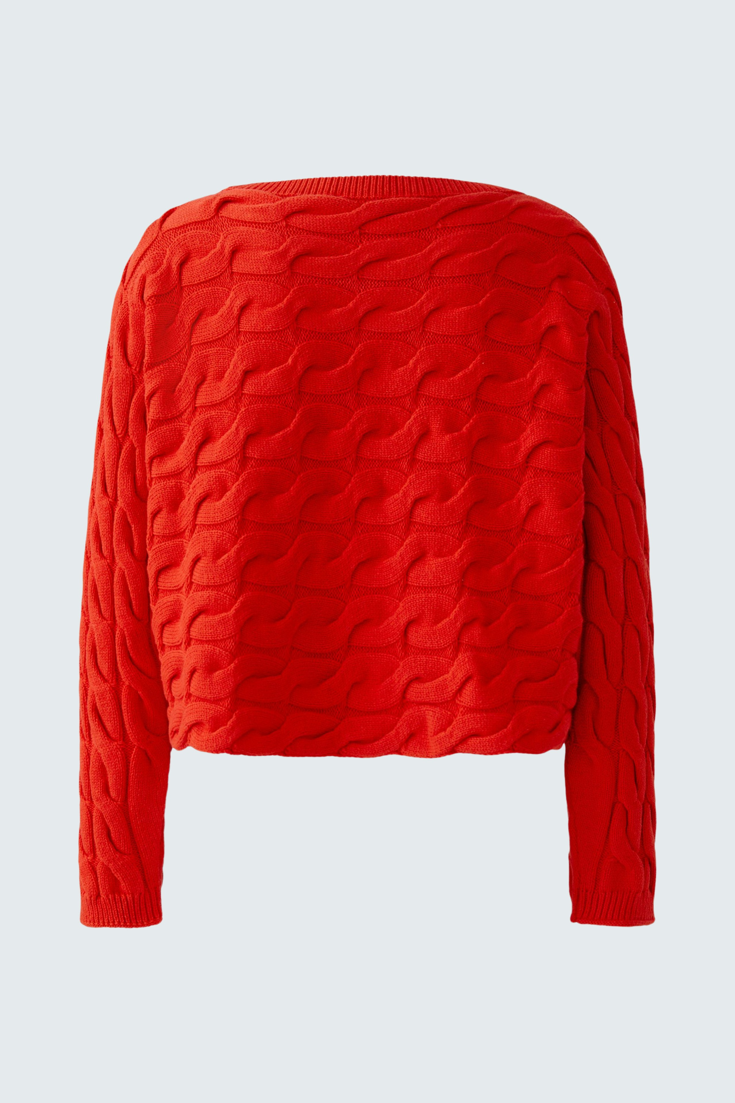 Roter Damen-Pullover mit strukturiertem Muster, lässig und bequem für den Alltag.