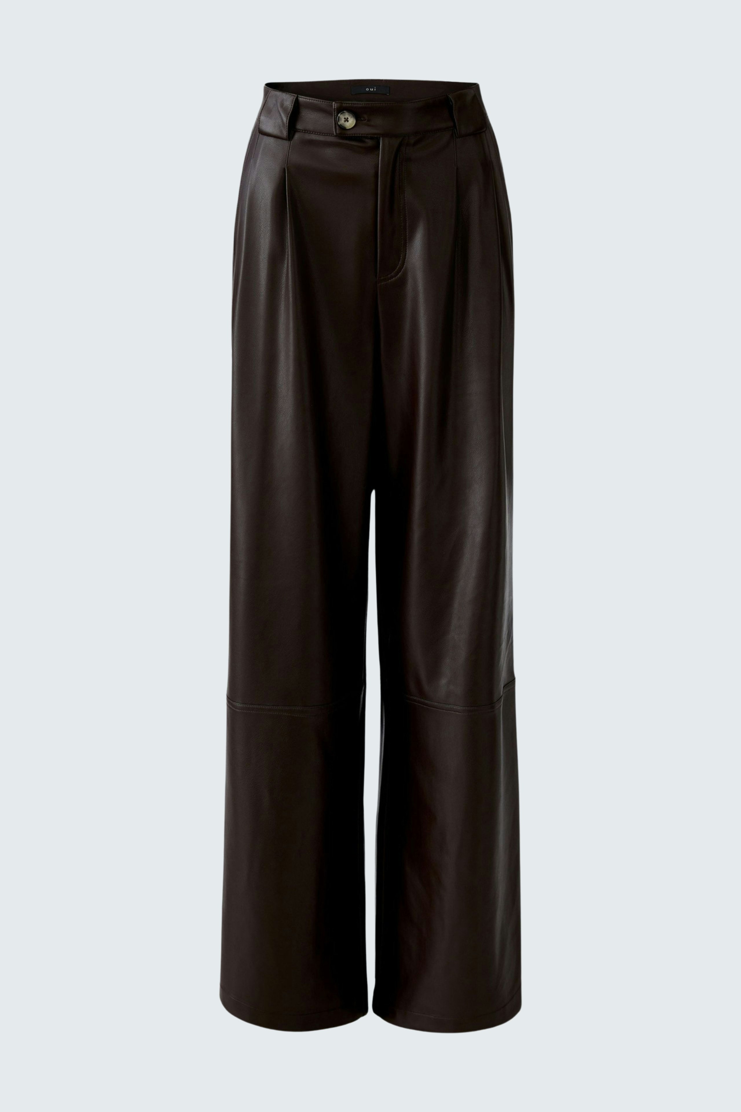 Bild 6 von Pleat-front trousers - dark brown in dark brown | Oui