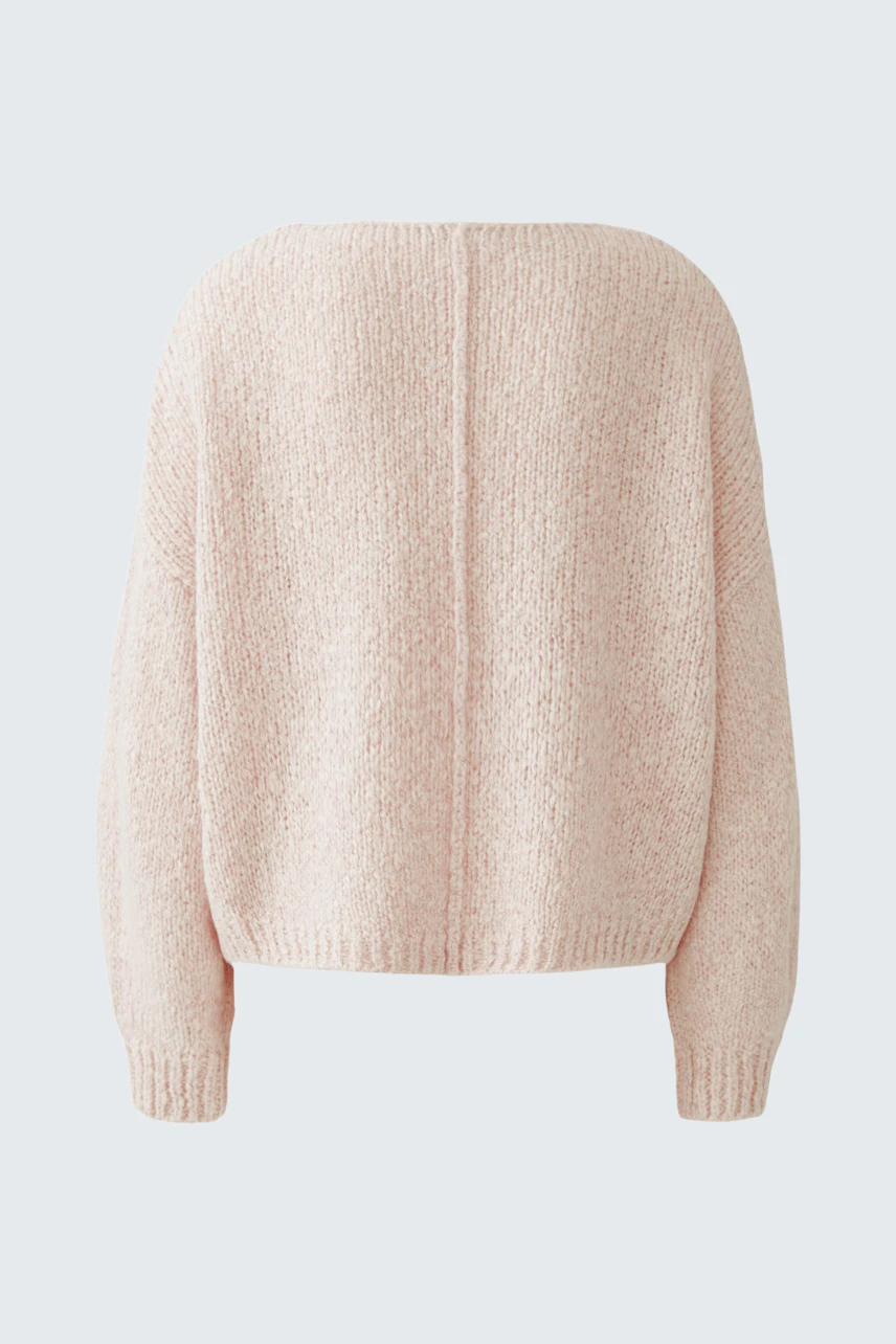 Bequemer Damen-Pullover in zartem Rosa mit lässigem Schnitt und weichem Material.