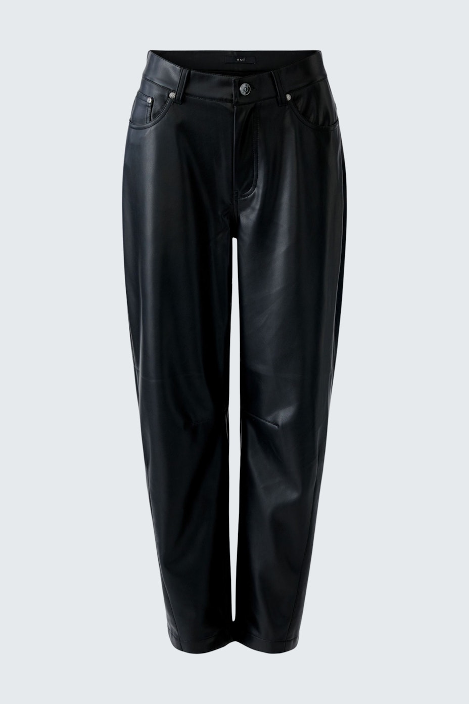 Pants leather look - black