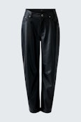Pants leather look - black