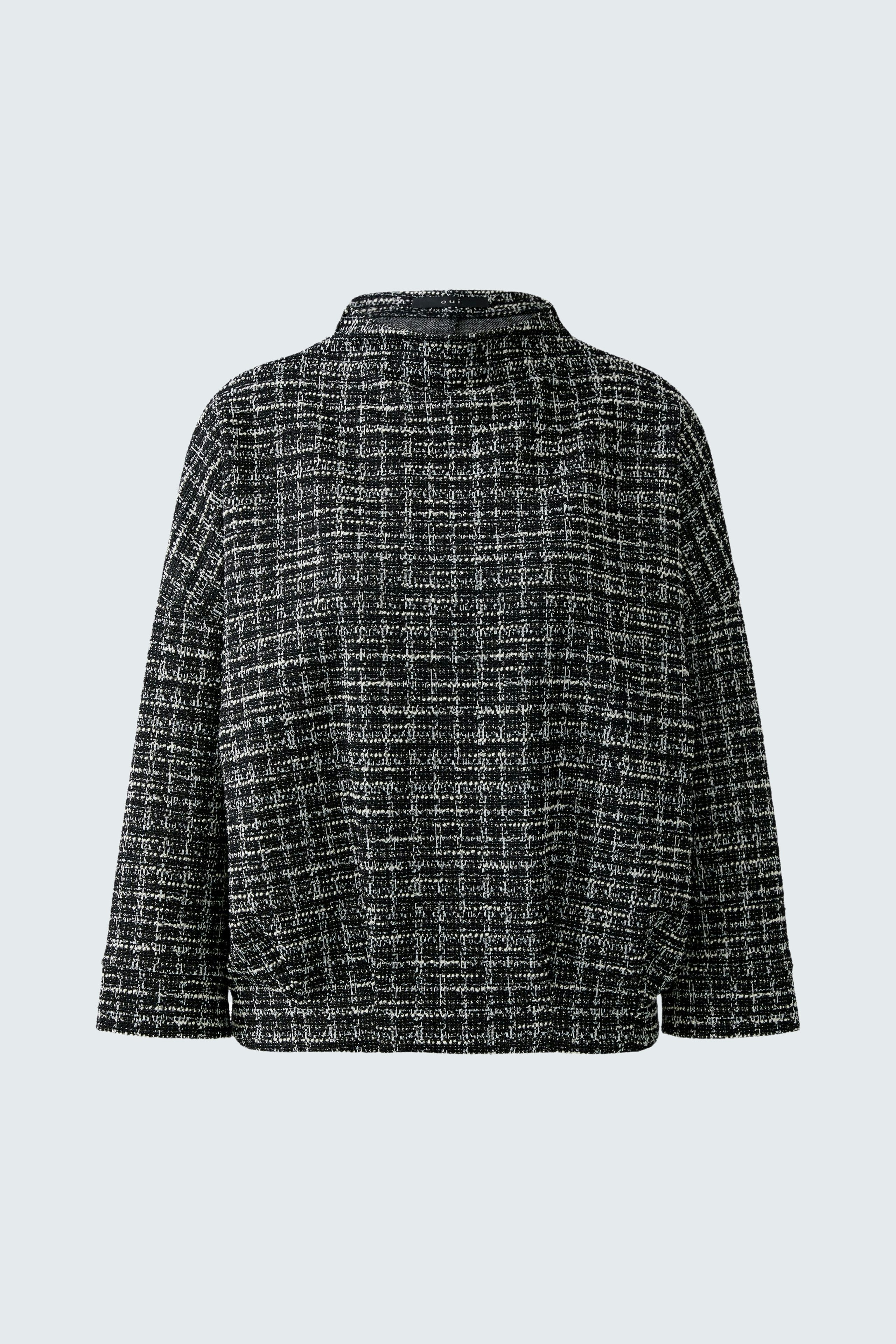 Bequemer Damen-Sweatshirt: Weit geschnittenes, graues Sweatshirt mit strukturiertem Muster.