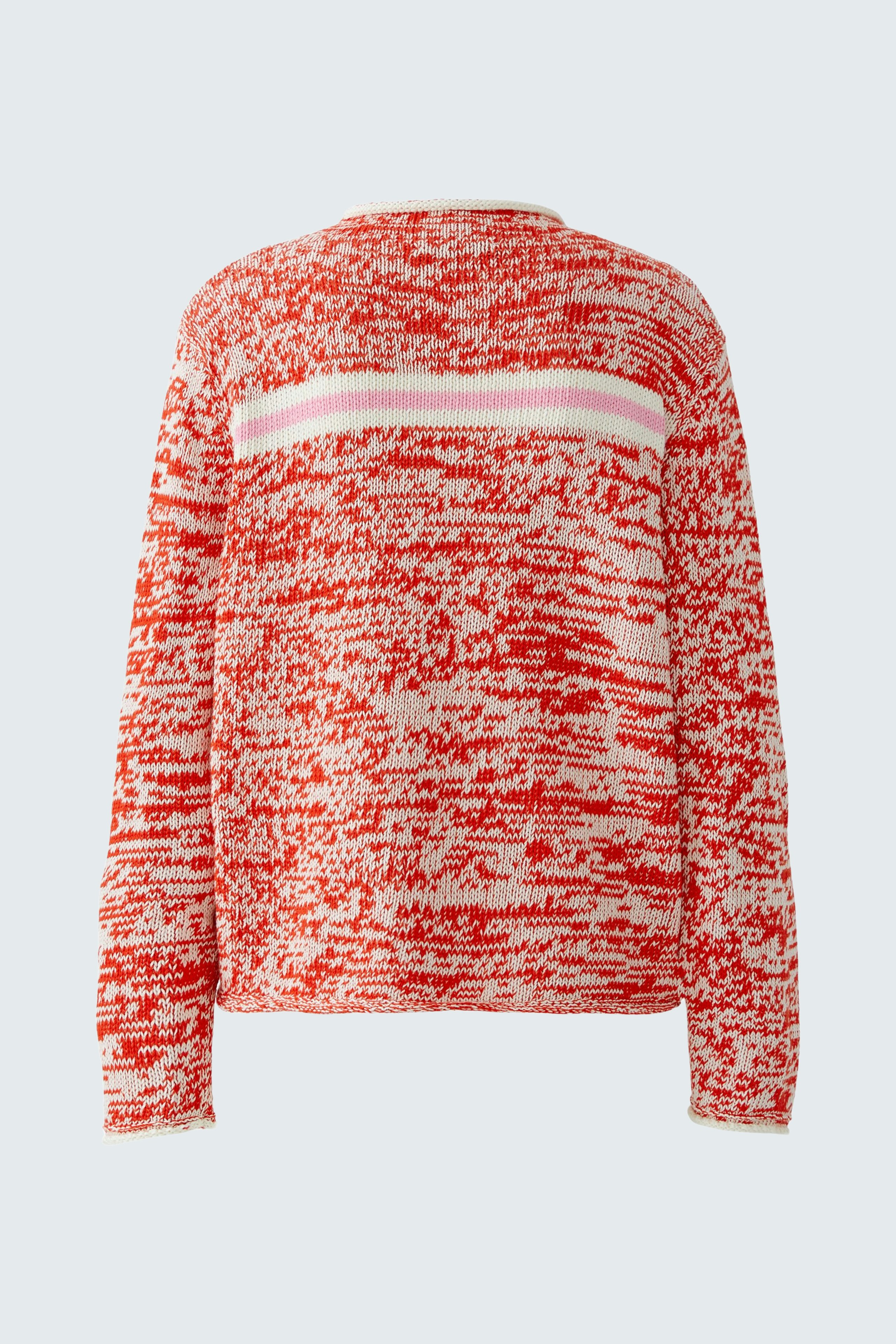 Bequemer Damen-Pullover in Rot mit strukturiertem Muster und lässigem Schnitt.