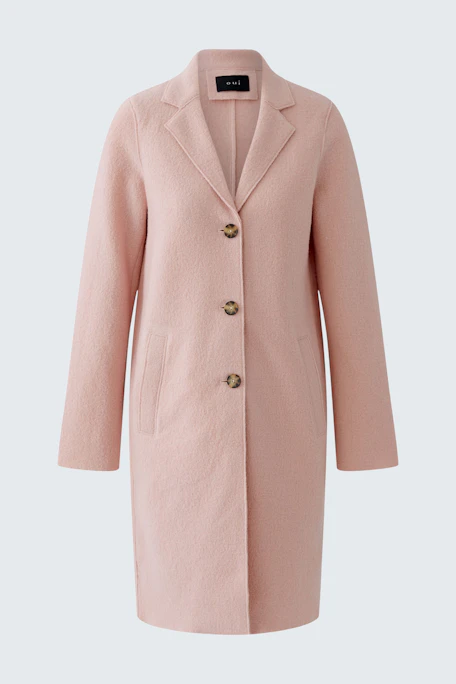 Wollmantel: Rosa Damenmantel mit Knöpfen und Reverskragen, ideal für den Alltag.