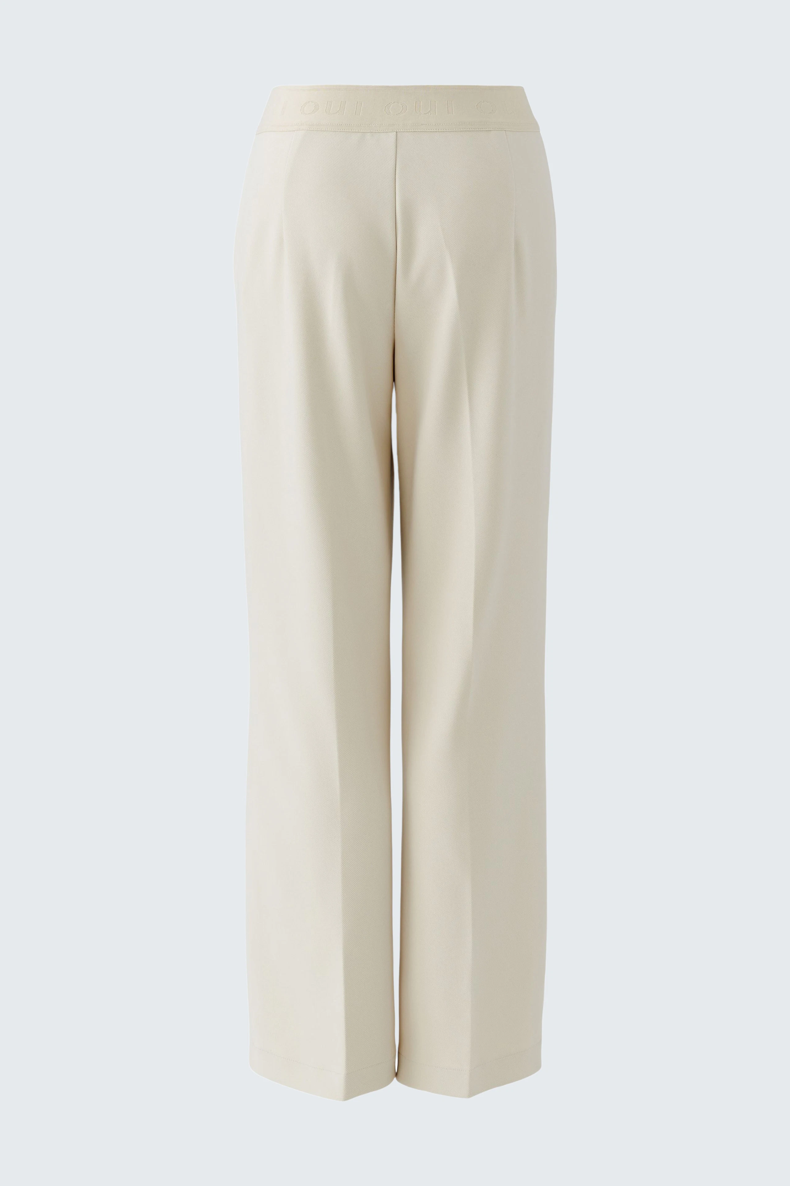 Bequeme Damen-Hose in hellem Beige mit weitem Schnitt, ideal für lässige Outfits.