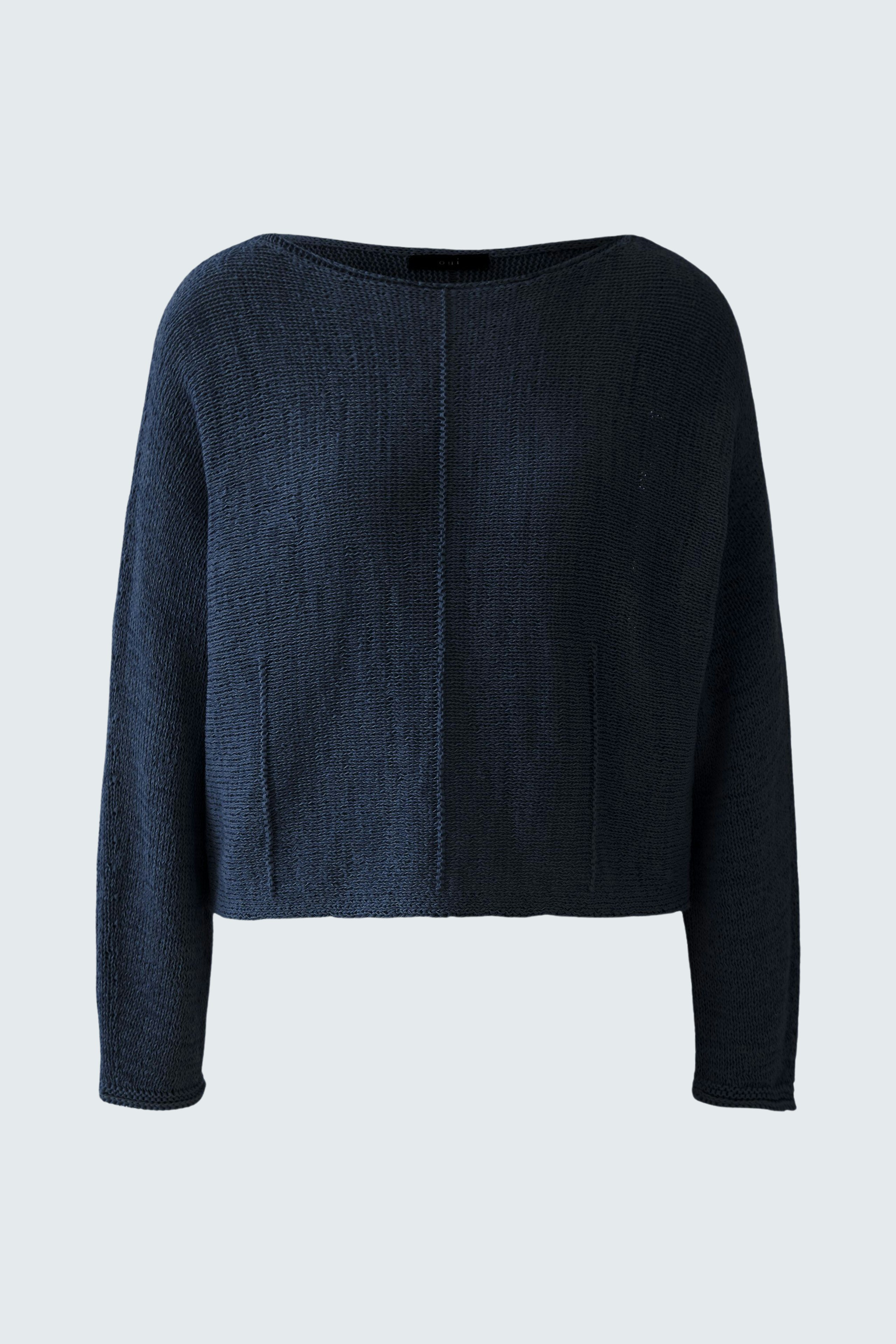 Damen-Pullover in Dunkelblau mit lässigem Schnitt und langen Ärmeln, ideal für den Alltag.