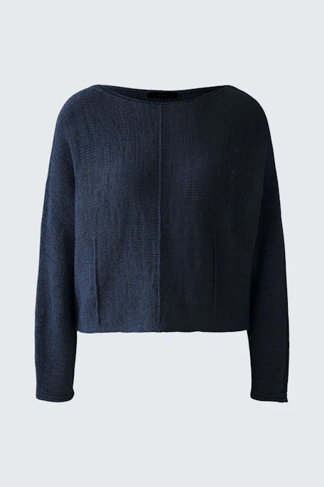 Damen-Pullover in Dunkelblau mit lässigem Schnitt und langen Ärmeln, ideal für den Alltag.