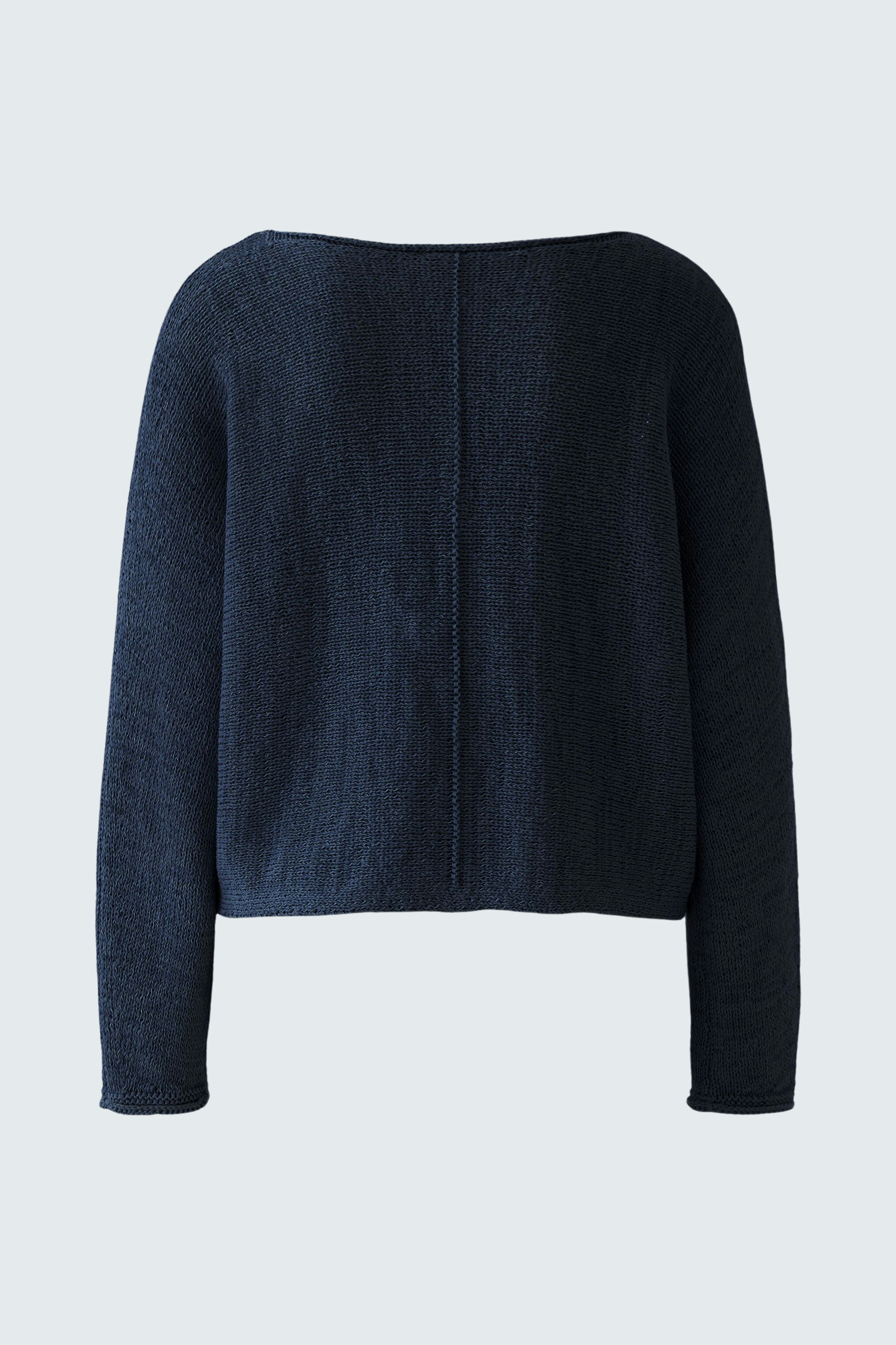 Damen-Pullover in Dunkelblau: Schlichtes Design mit weitem Schnitt und langen Ärmeln.