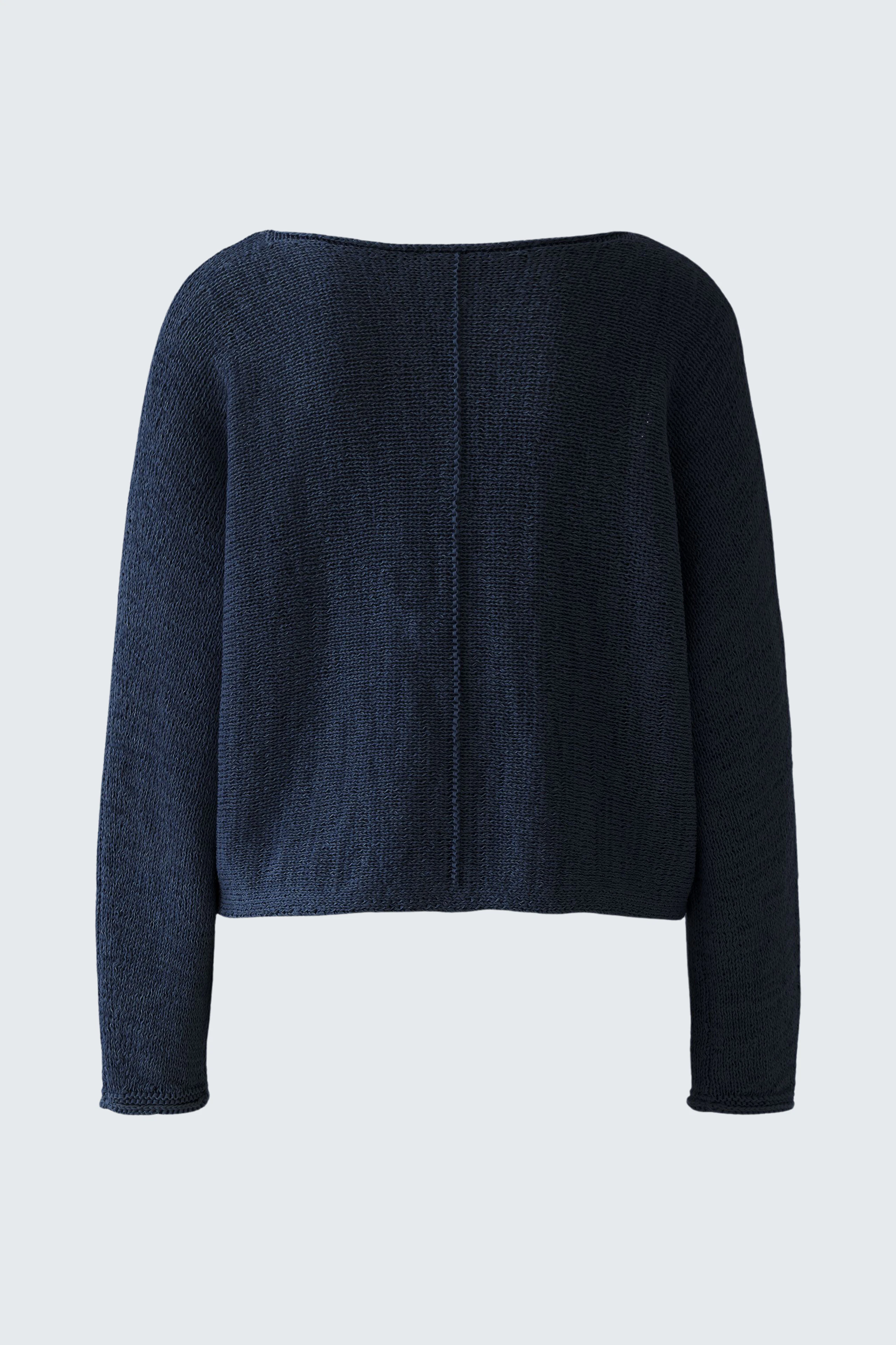 Damen-Pullover in Dunkelblau: Schlichtes Design mit weitem Schnitt und langen Ärmeln.