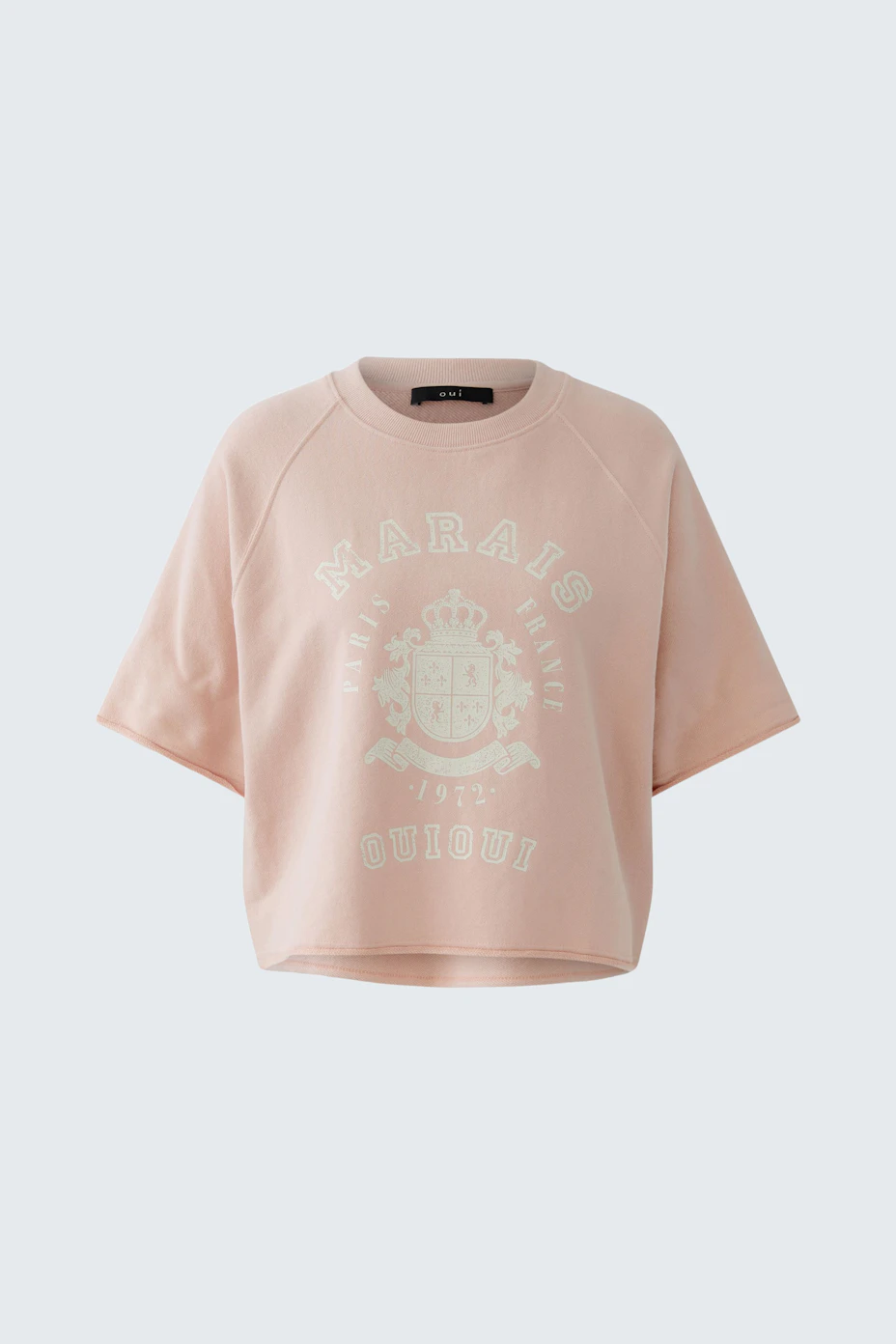 Bequemer Damen-Sweatshirt: Rosa, lässiger Pullover mit großem Logo-Print auf der Vorderseite.