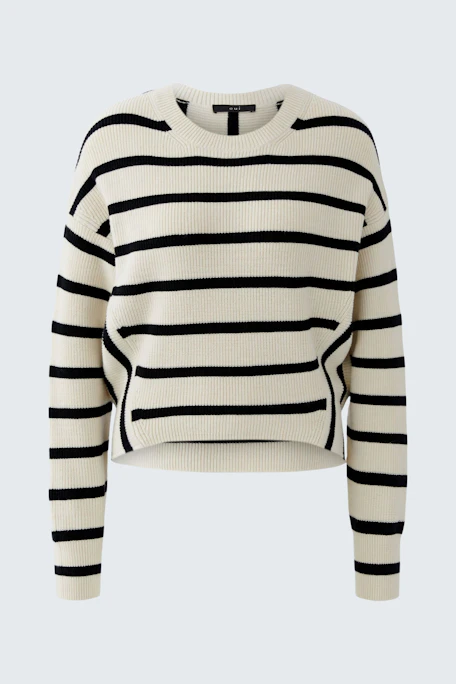 Pullover - white black