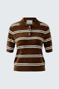 Polo Pullover - brown white