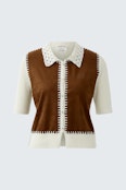 Strickjacke - white brown