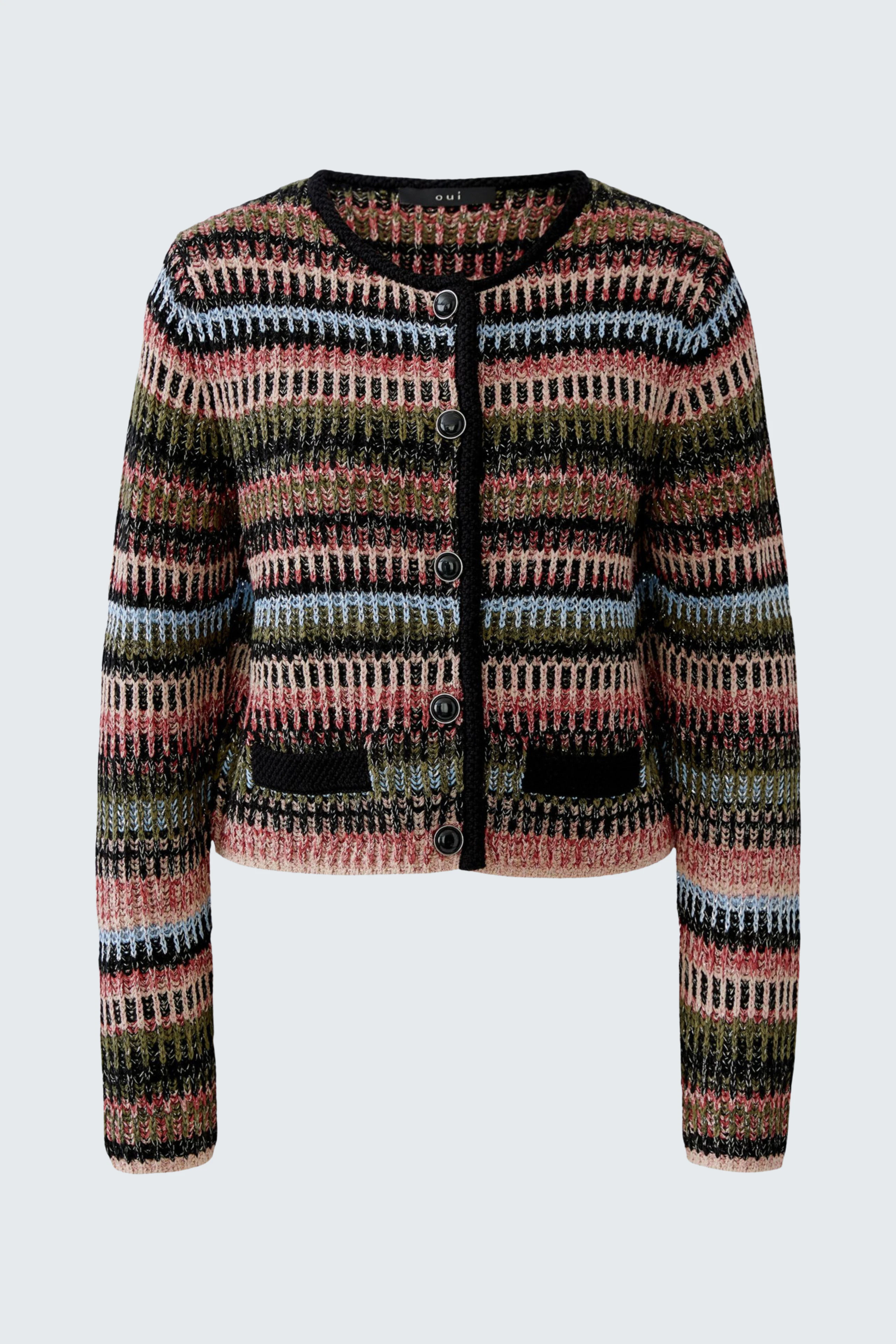 Strickjacke - black red