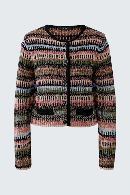 Knit jacket - black red
