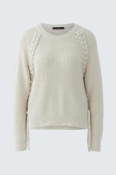 Bequemer Damen-Pullover in hellem Beige mit strukturiertem Design und lässigem Schnitt.